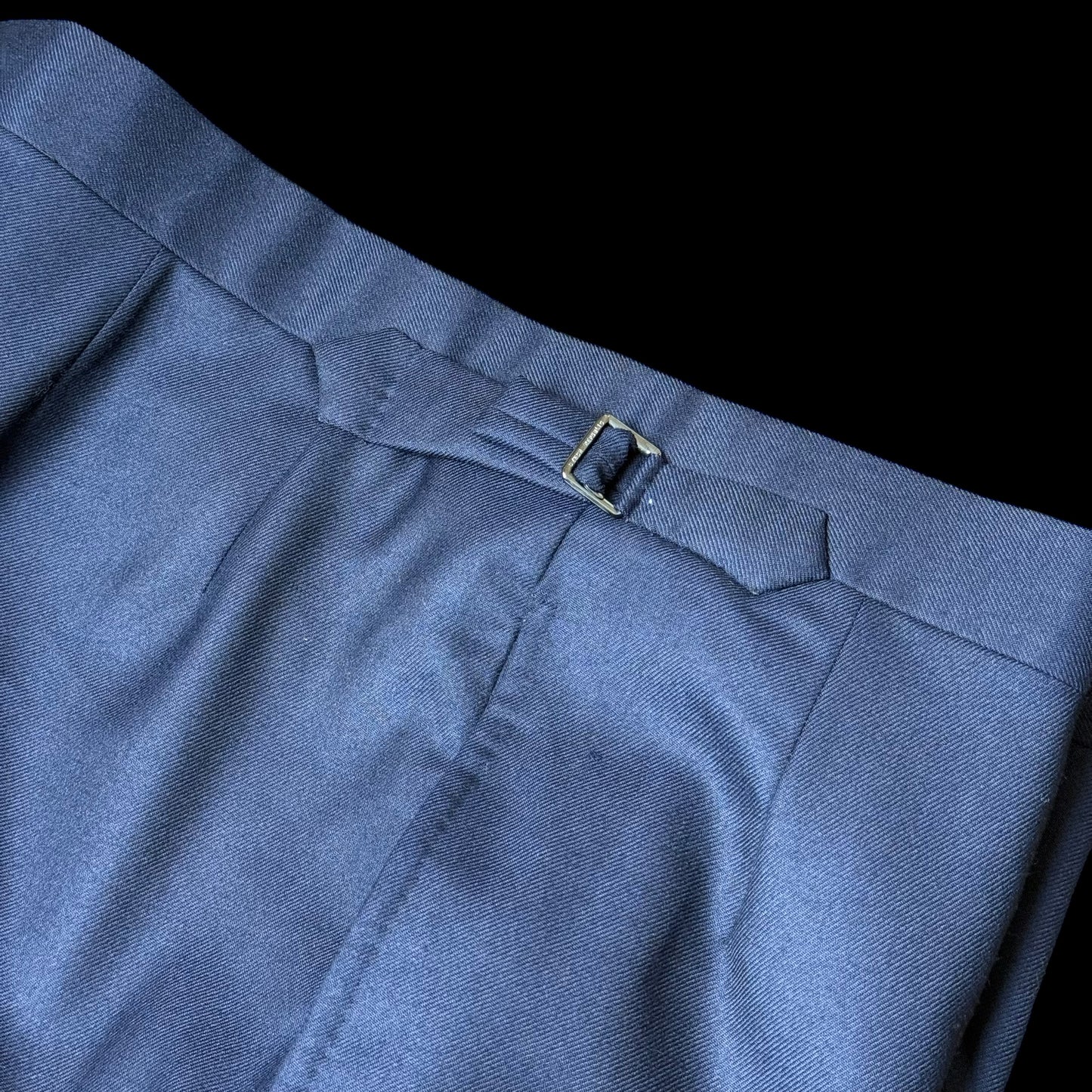 Bespoke Kent & Haste Savile Row Navy Suit Trousers W38” Superfine Wool