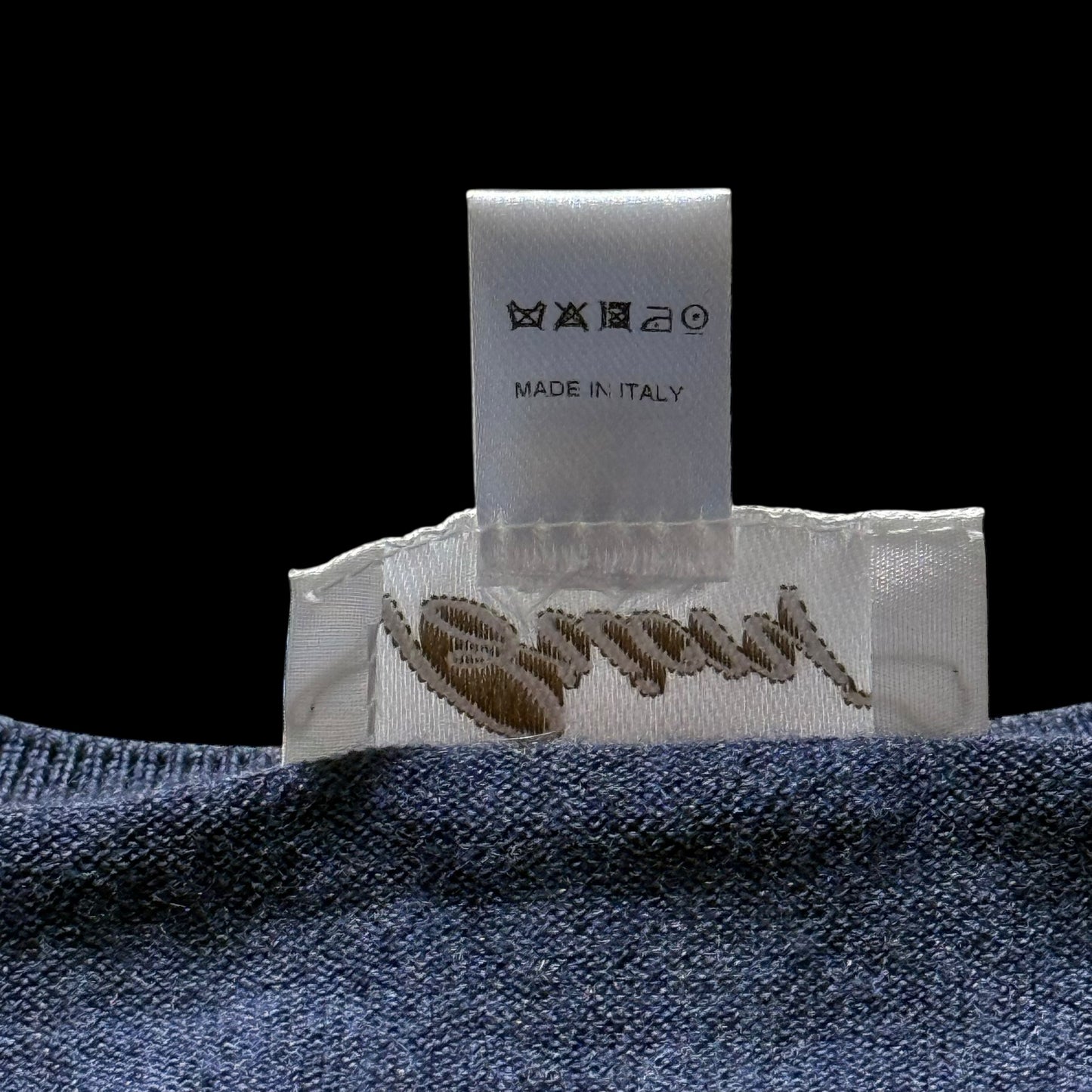 Men’s Brioni Wool Cashmere & Silk Jumper Size 60 Blue Crew Neck RRP £890