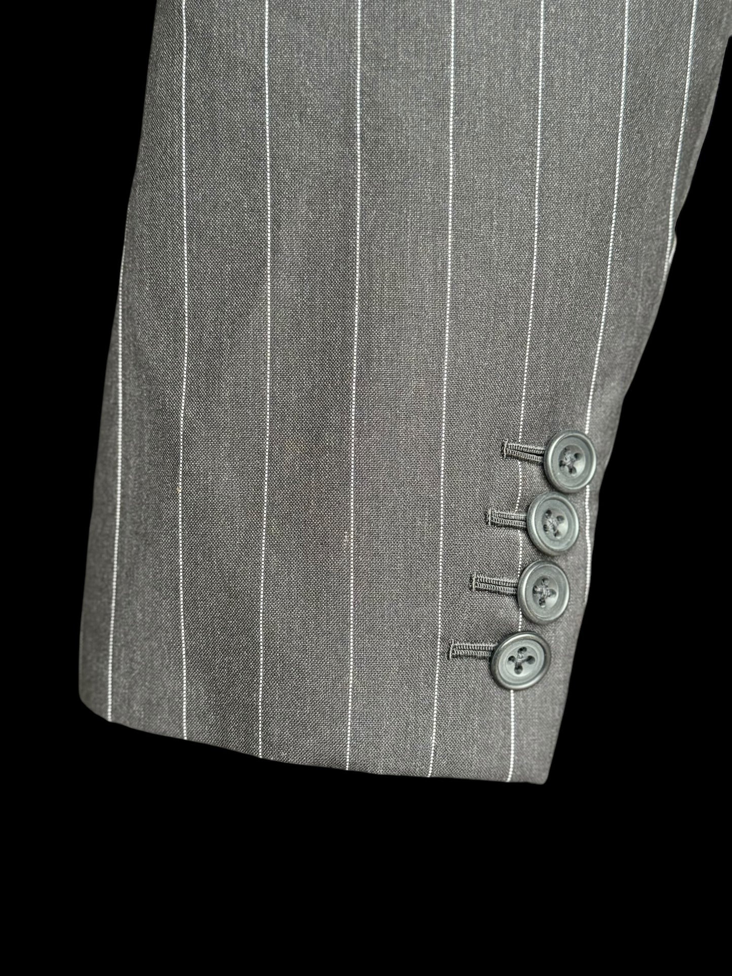 Bespoke John N Kent Grey Pinstripe Blazer 46S Sport Coat Full Canvas Savile Row
