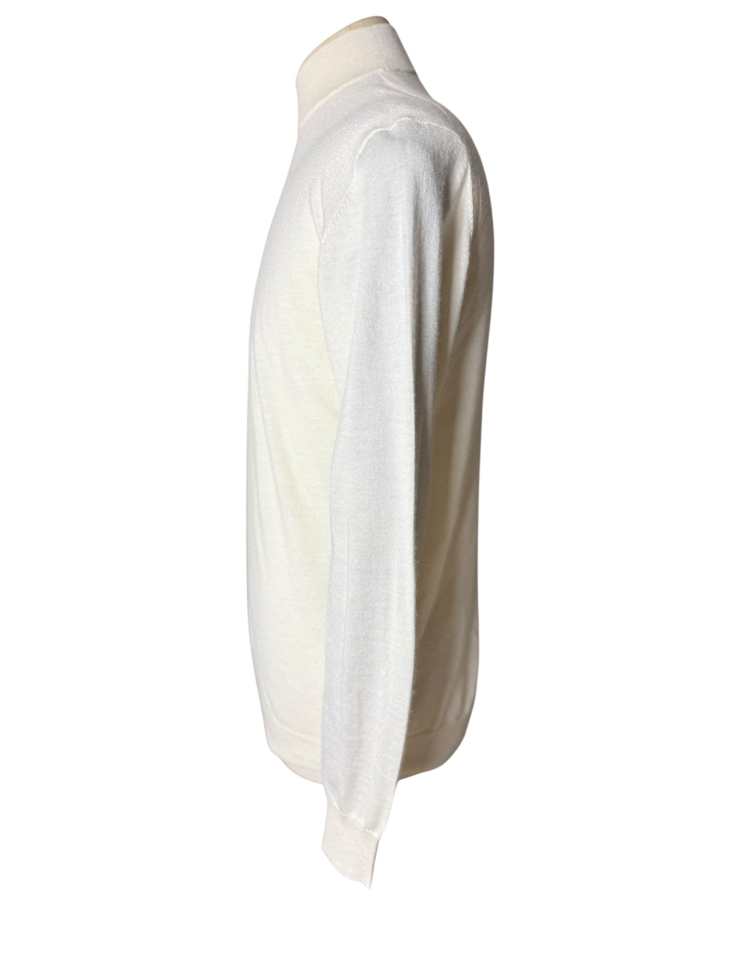 Men’s N.Peal Cashmere Silk Mock Neck Jumper Large Ivory