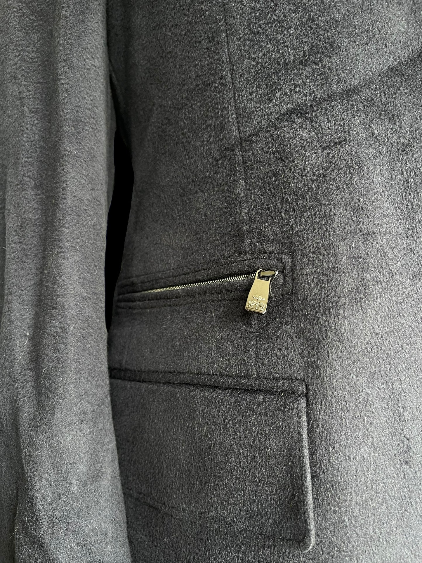 Corneliani Overcoat 54R / UK44 Navy Bib Front Extrafine Wool