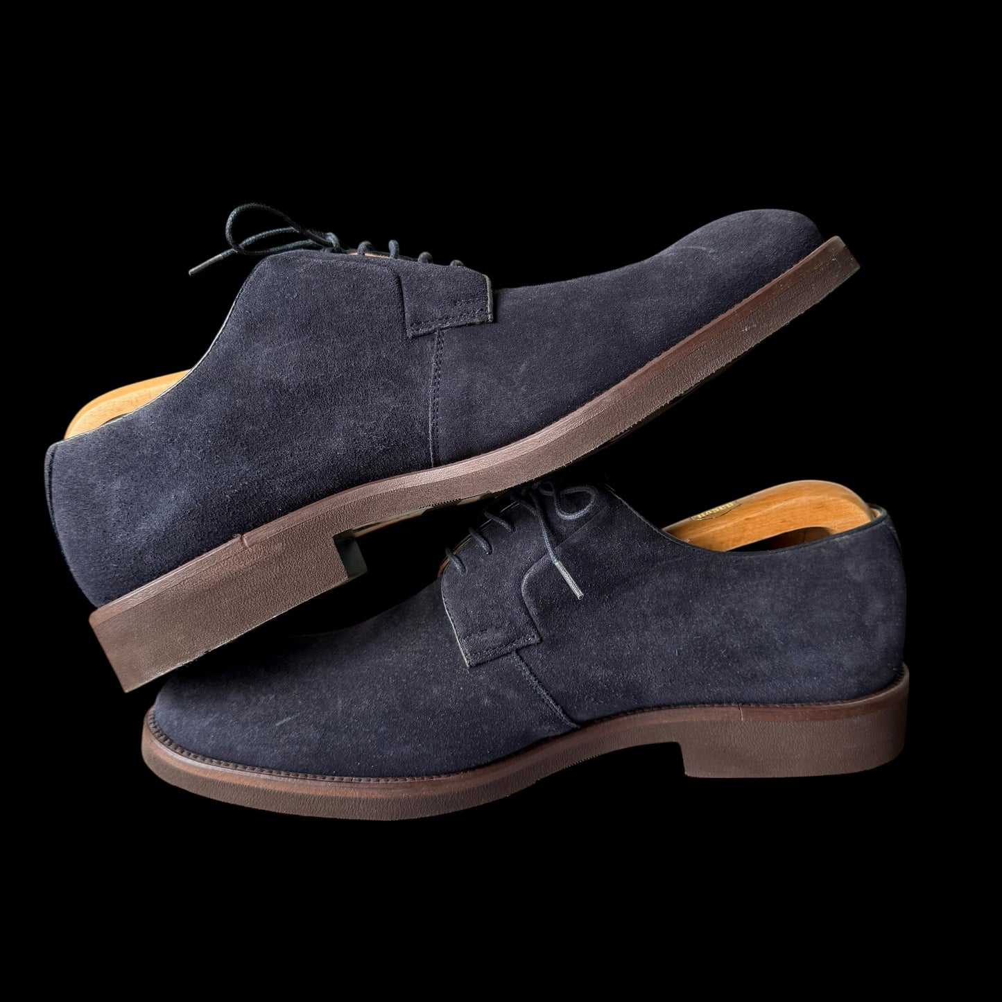 Men’s Shipton & Heneage Suede Derby Shoes UK 10 Navy Blue RRP £195