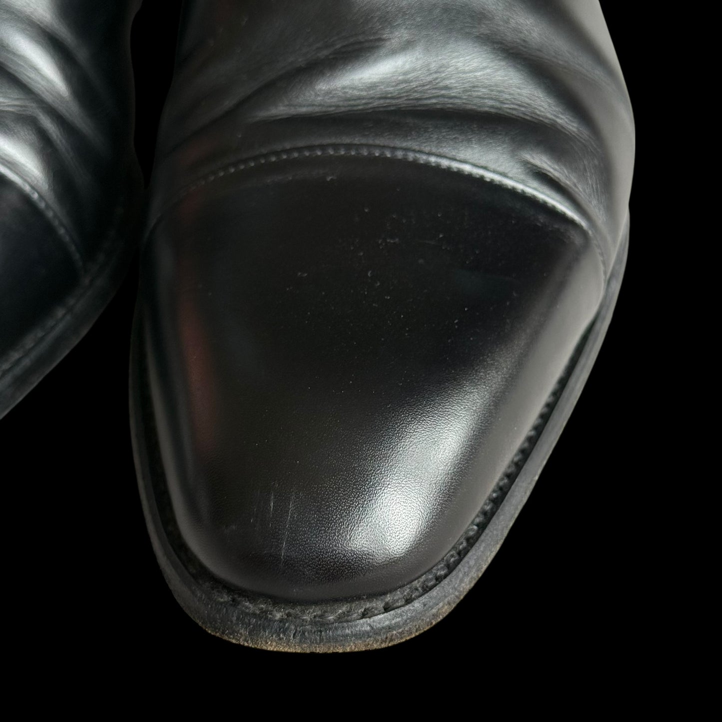 Men’s Herring By Carlos Santos Ankle Boots UK 10 E Cap Toe Black Goodyear Welted