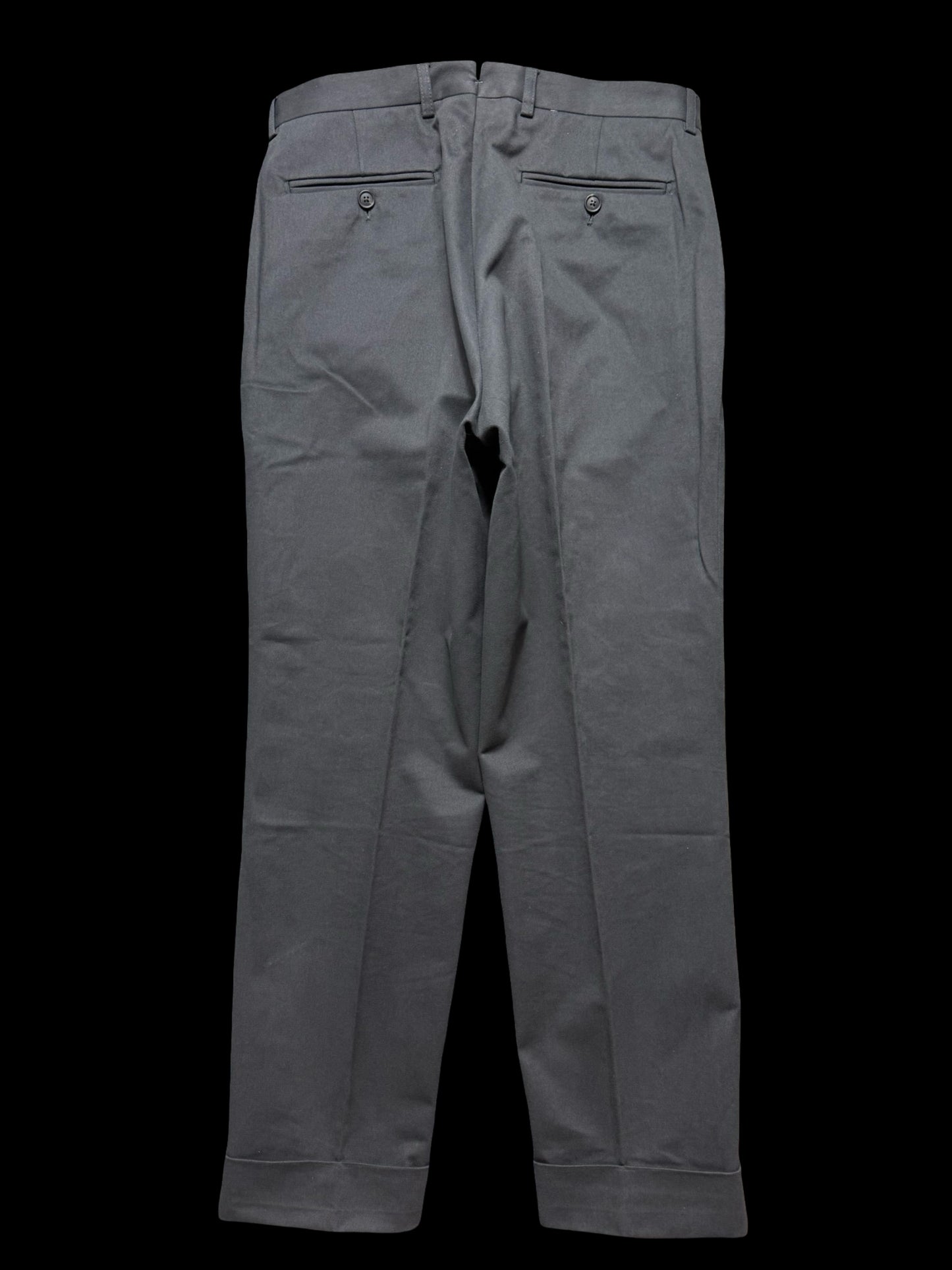 Natalino Flat Front Grey Relaxed Trouser W32S Cotton Drill RRP £165
