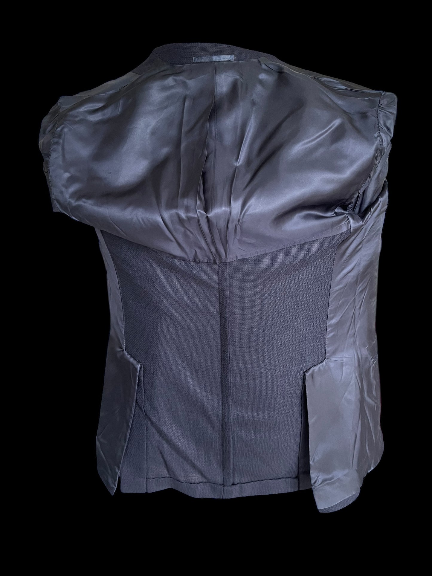 Natalino Sport Jacket 38” Mock Leno Hopsack Wool Navy Blue RRP £470