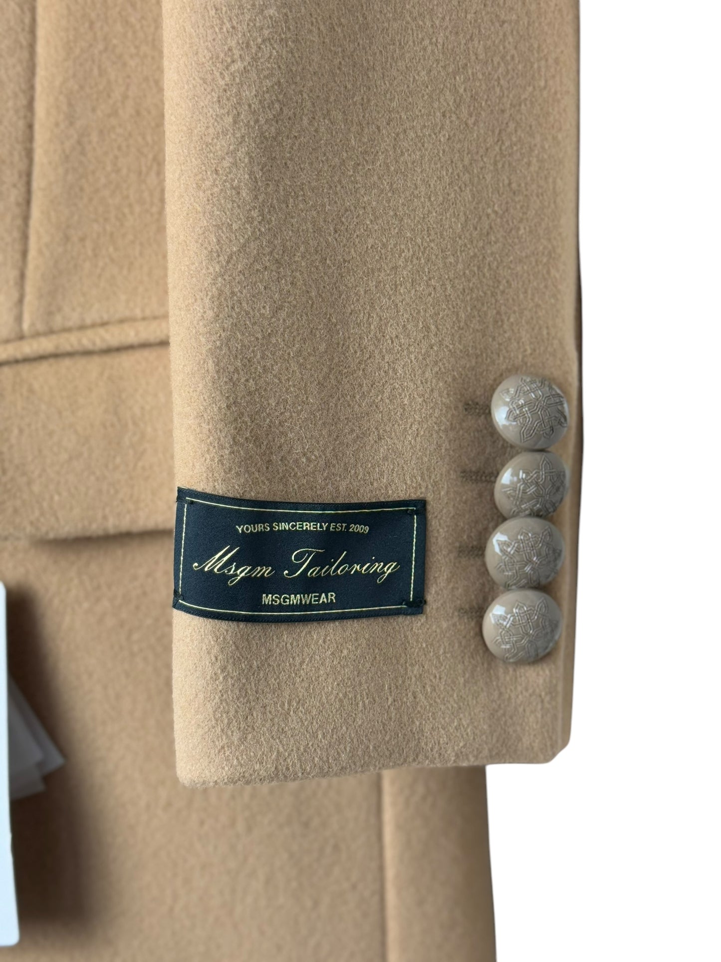 BNWT Women’s MSGM Double Breasted Overcoat Camel Pink Lapel RRP £895