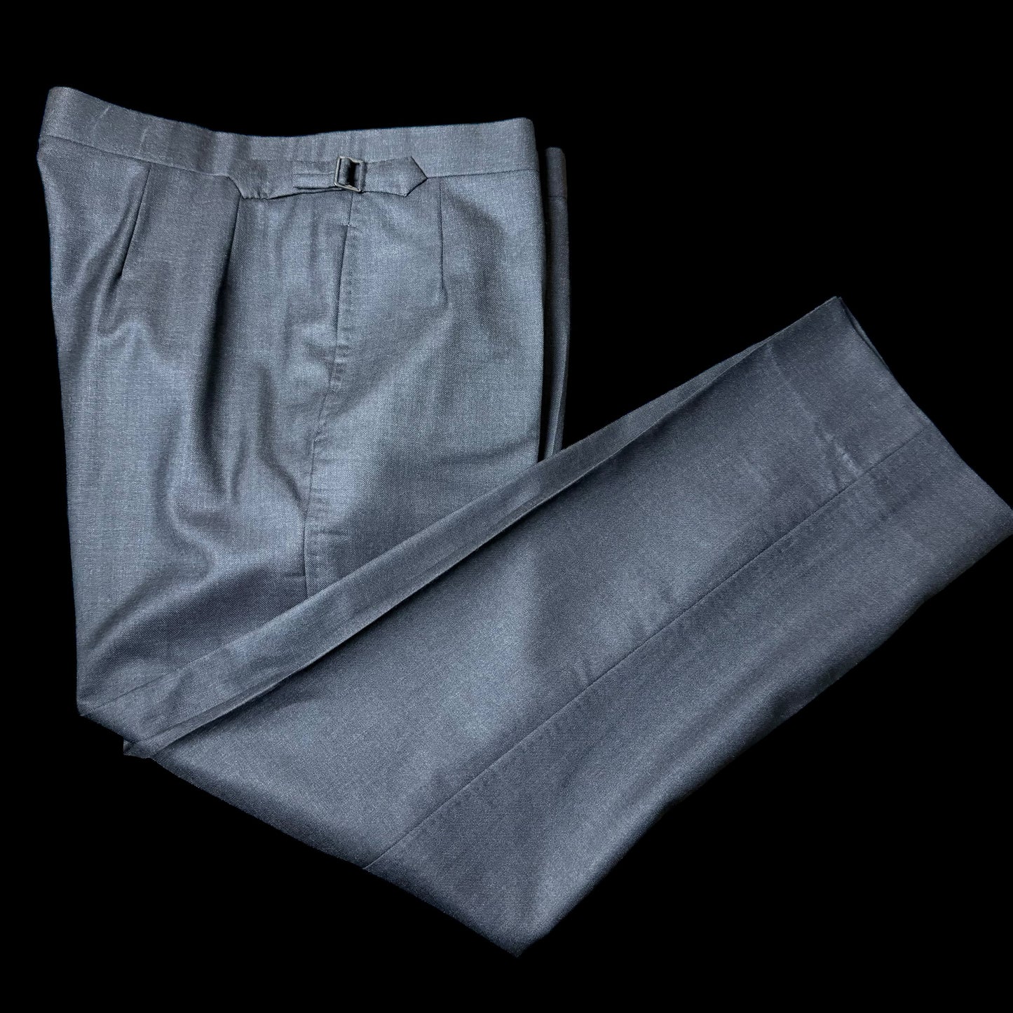 Bespoke Kent & Haste Savile Row Grey Suit Trousers W38” Superfine Wool