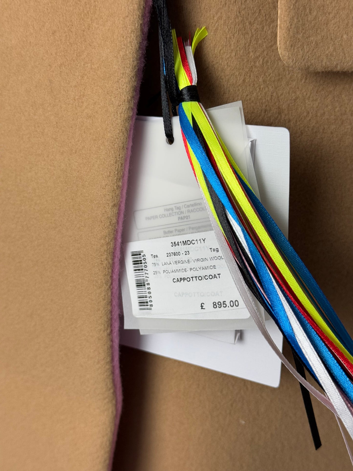 BNWT Women’s MSGM Double Breasted Overcoat Camel Pink Lapel RRP £895