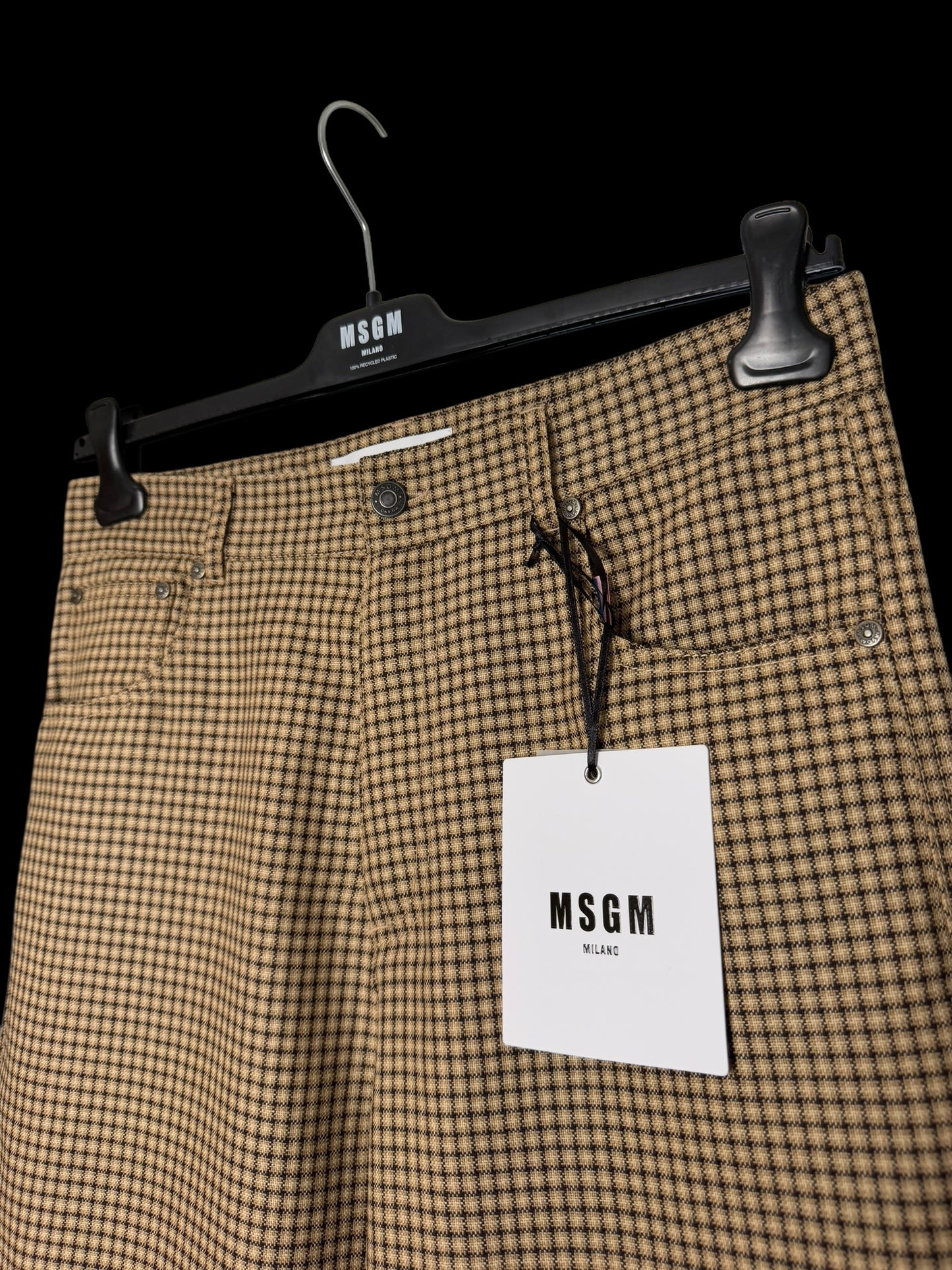 BNWT Men’s MSGM Check Suit Brown Wool Relaxed Fit RRP £1020