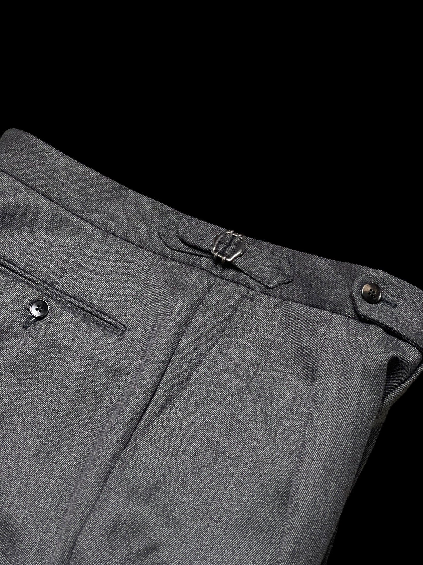 Natalino Single Pleat Front Trousers Wool Cavalry Twill 32” Grey