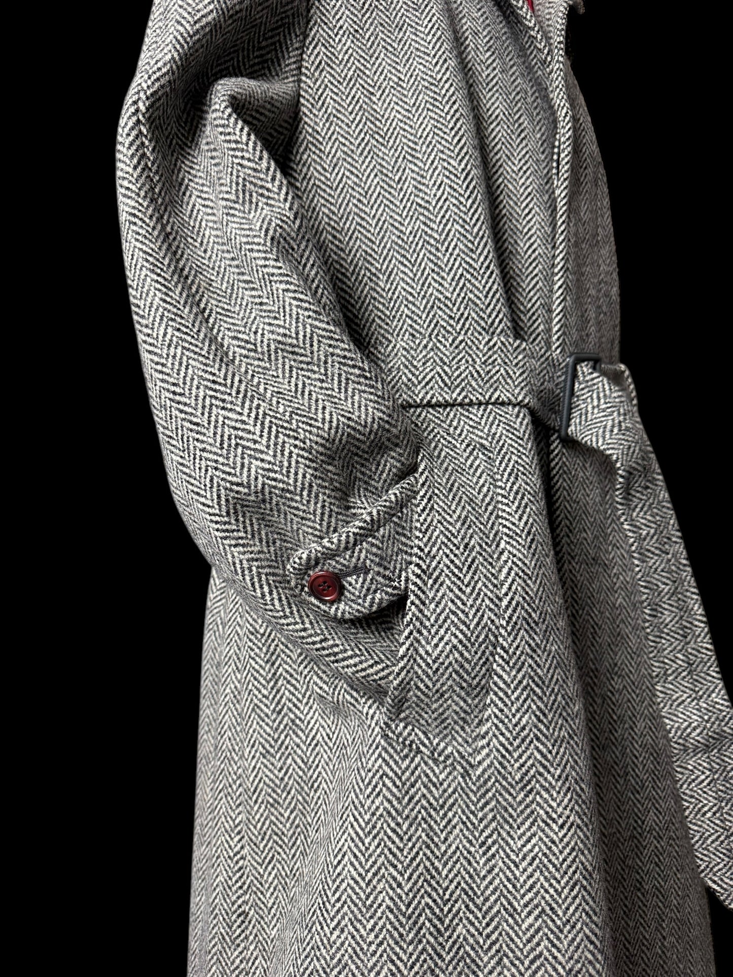 VTG Men’s Herringbone Raglan Overcoat Belted 46R