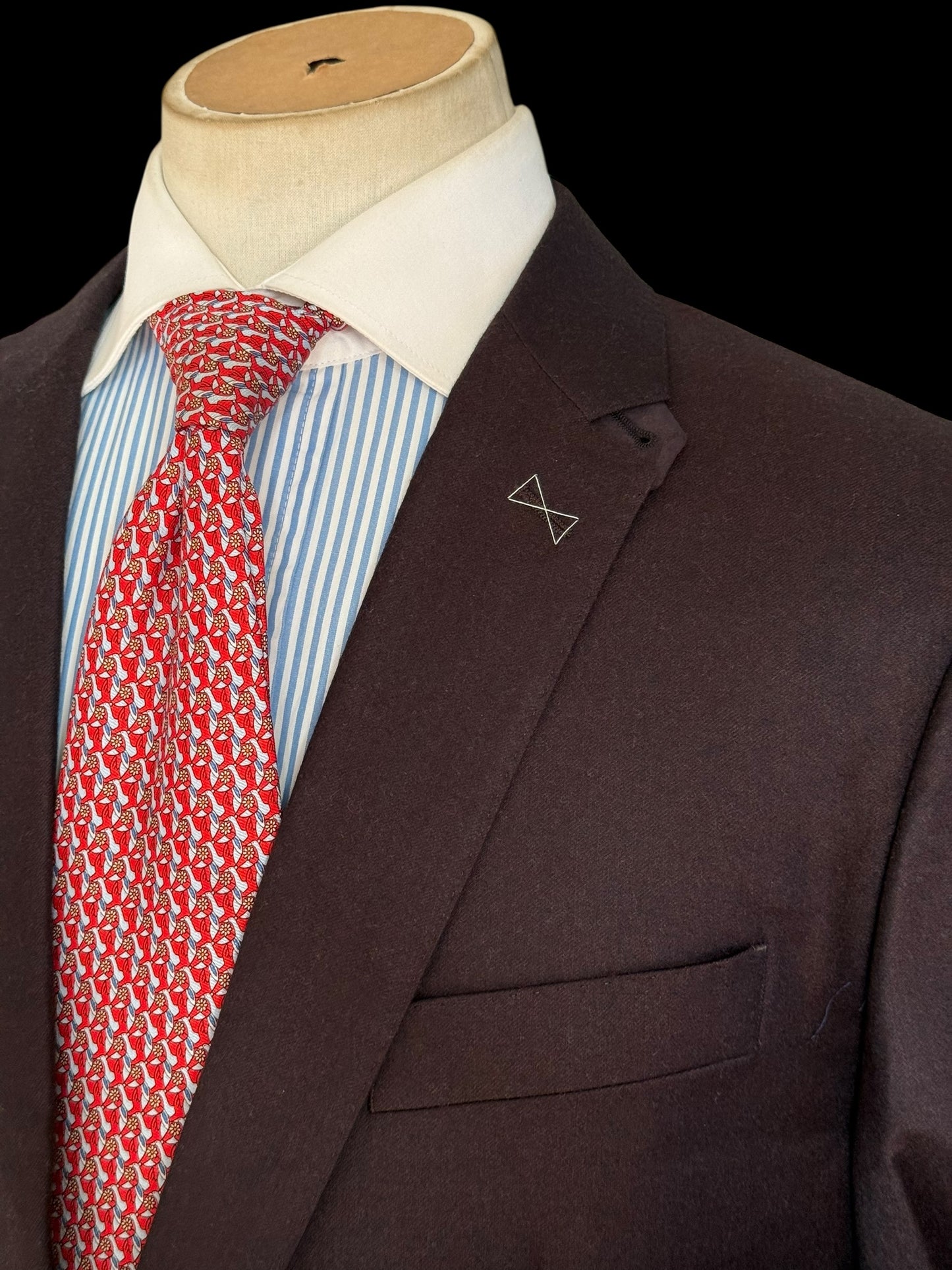 Clements & Church Brown Flannel Suit 46L / W40” Unworn
