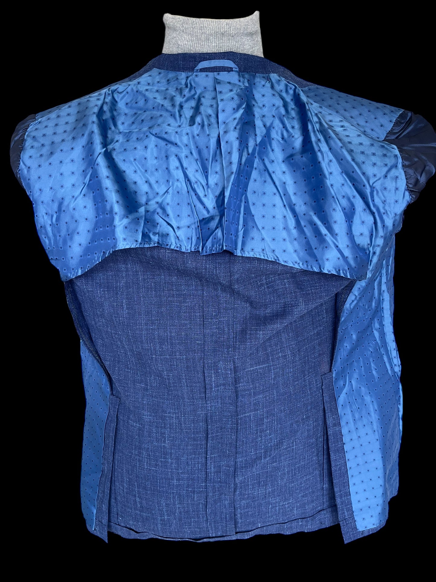 Sartorio Napoli By Kiton Sport Coat 40/41S Blue Wool Silk Linen
