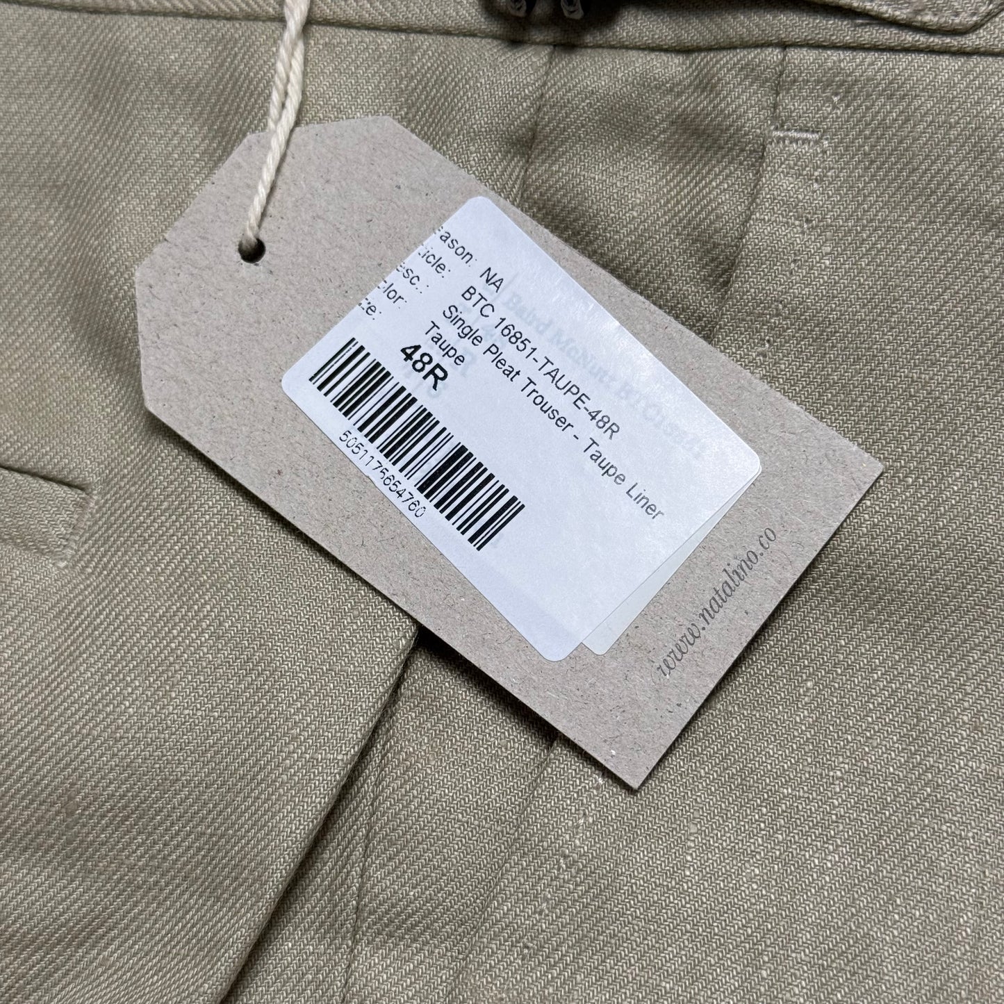 BNWT Natalino Linen Single Pleat Trousers Sz48 W32x32” Taupe RRP £195