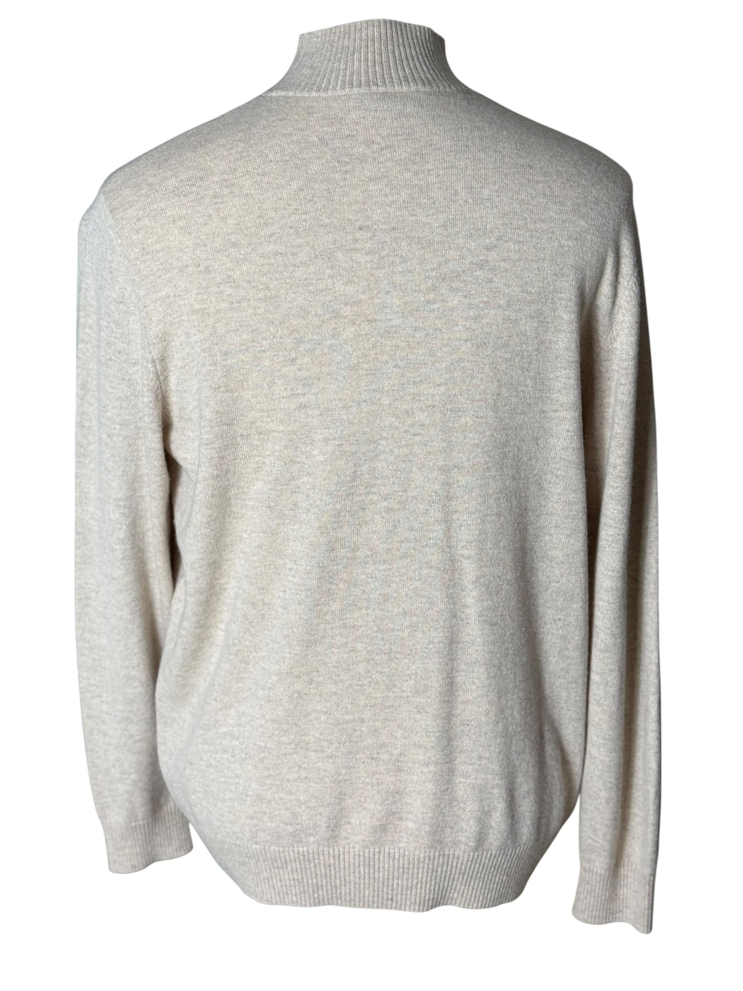Men’s N.Peal Cashmere Mock Neck Jumper Large Beige