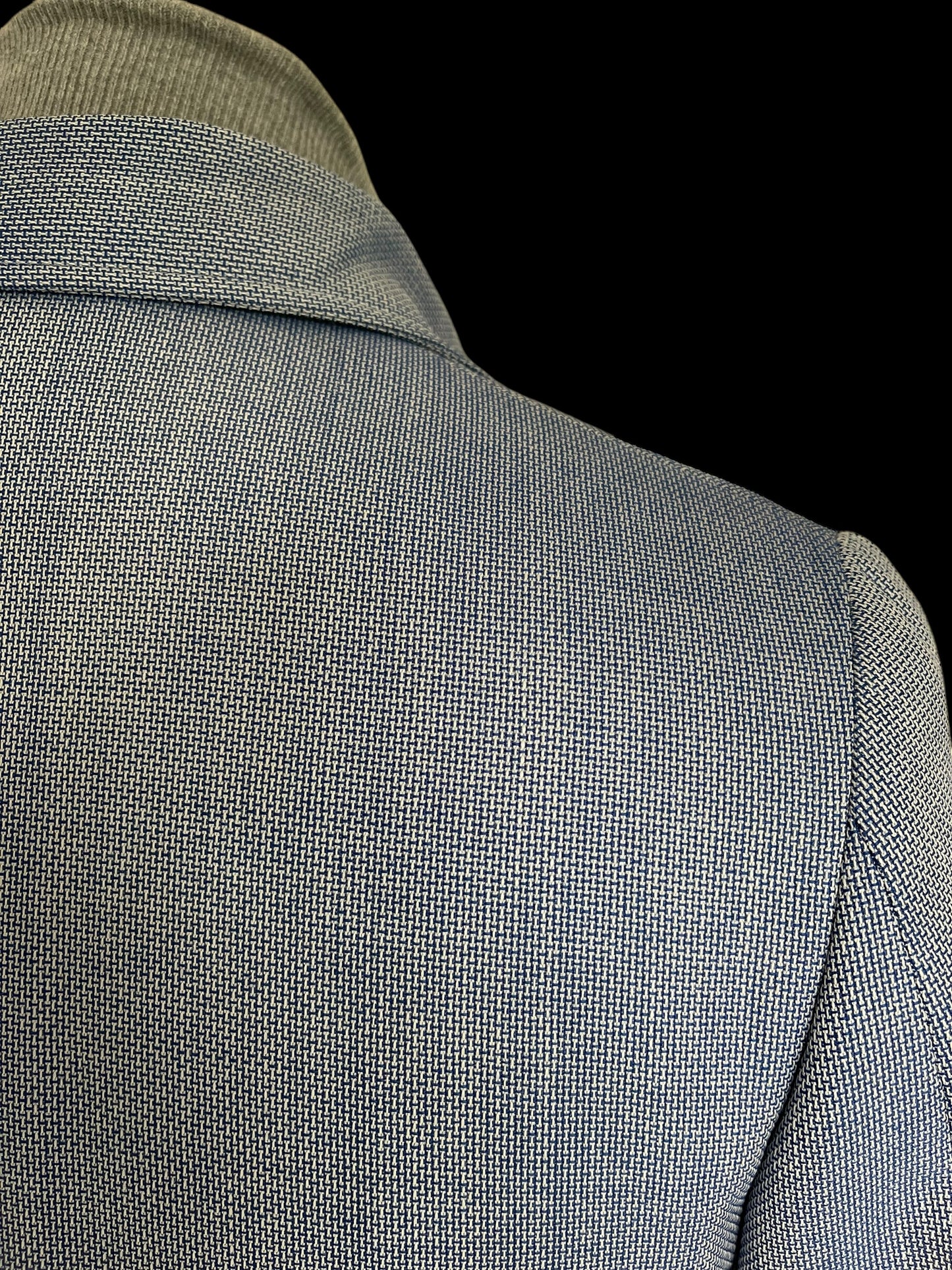 Bespoke Safari Jacket 40R Fully Lined Light Blue Dugdale Non Crease Wool RRP £895