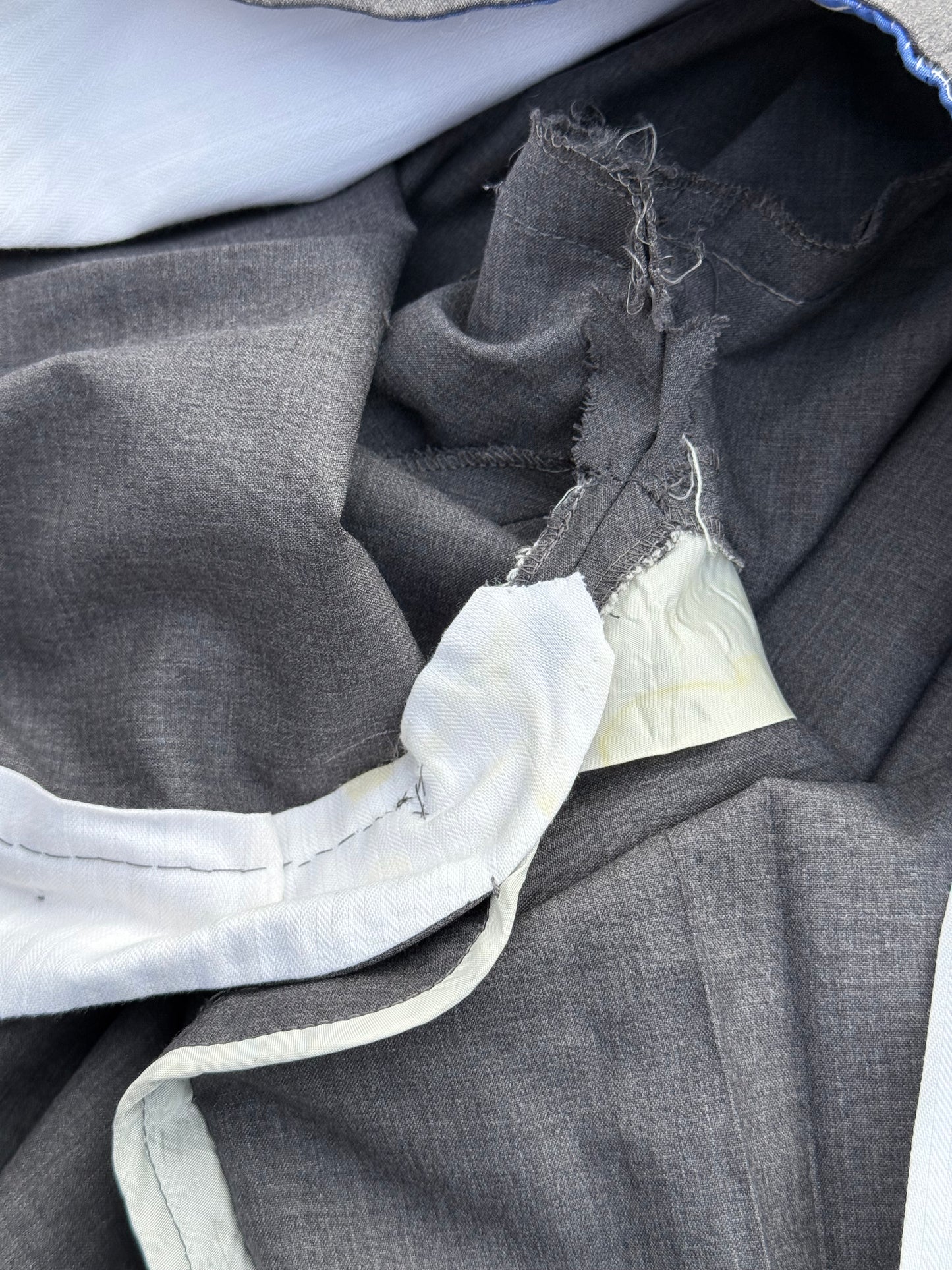 Bespoke Kent & Haste Savile Row Grey Suit Trousers W36” Superfine Wool