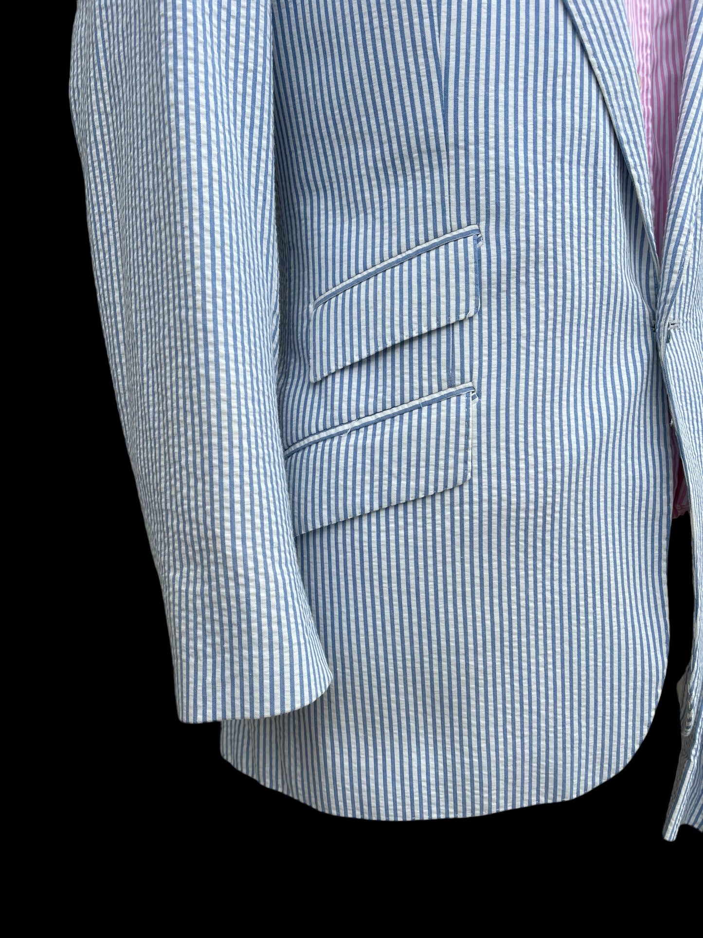 Bespoke Barrington & Ayre Holland & Sherry Seersucker Suit 38S / W34” RRP £1150