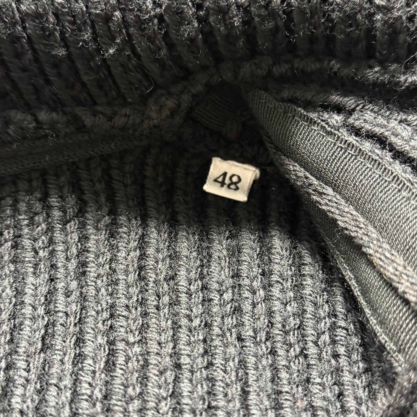 Men’s Dolce & Gabbana Chunky Knit Wool Hoodie Size 48 Black Wool