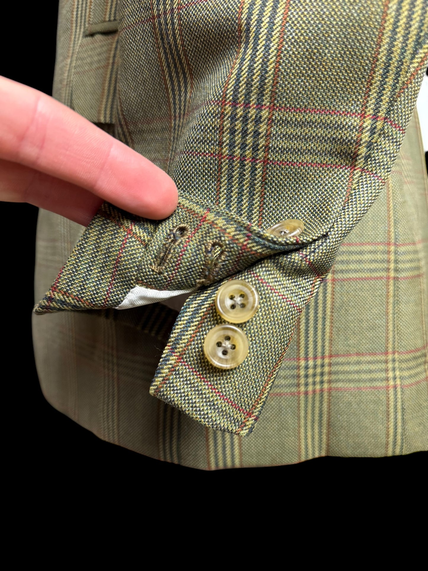 Sims & Macdonald Bespoke Tweed Sport Coat 40S Plaid Check Savile Row