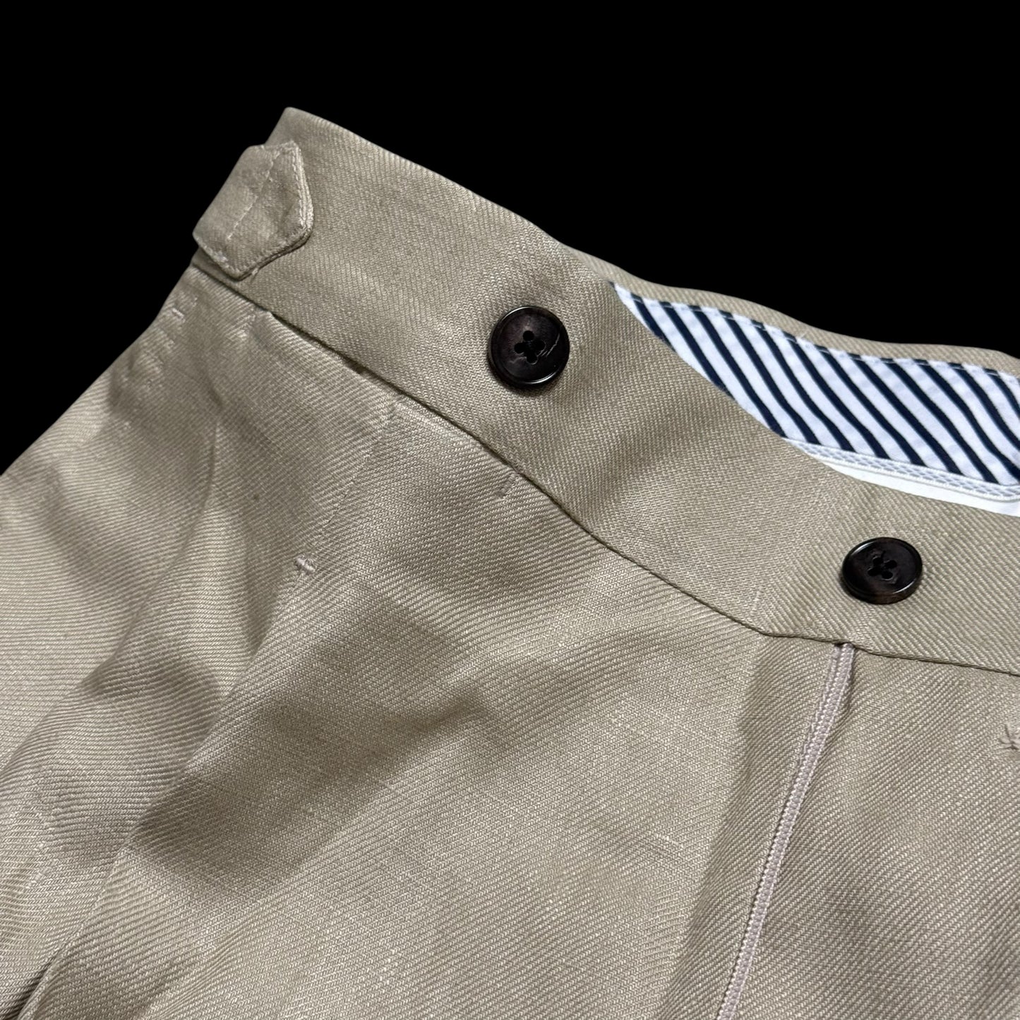BNWT Natalino Linen Single Pleat Trousers Sz48 W32x32” Taupe RRP £195