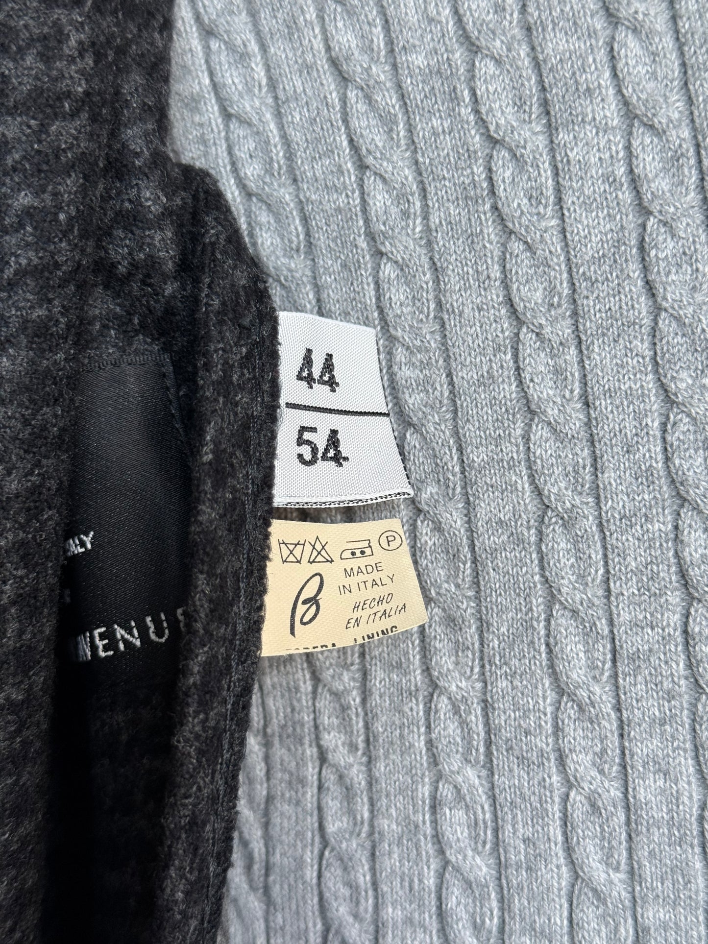 Brioni Belted Milano Overcoat 54 UK44 Raglan Houndstooth Black Grey Wool Unlined