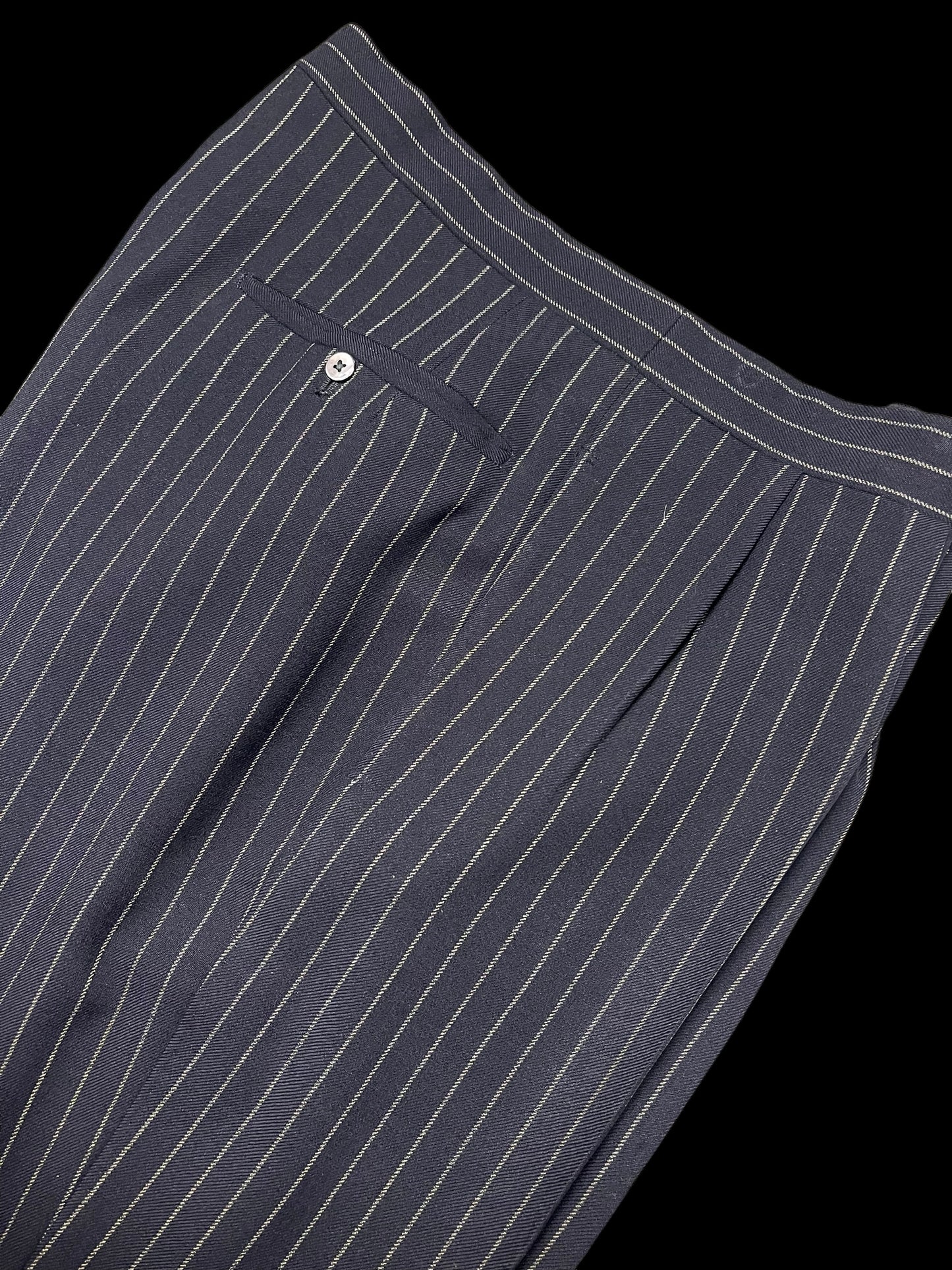 Bespoke Sandon & Co Savile Row 3pc Suit 40R / W34” Navy Chalkstripe 1960’s