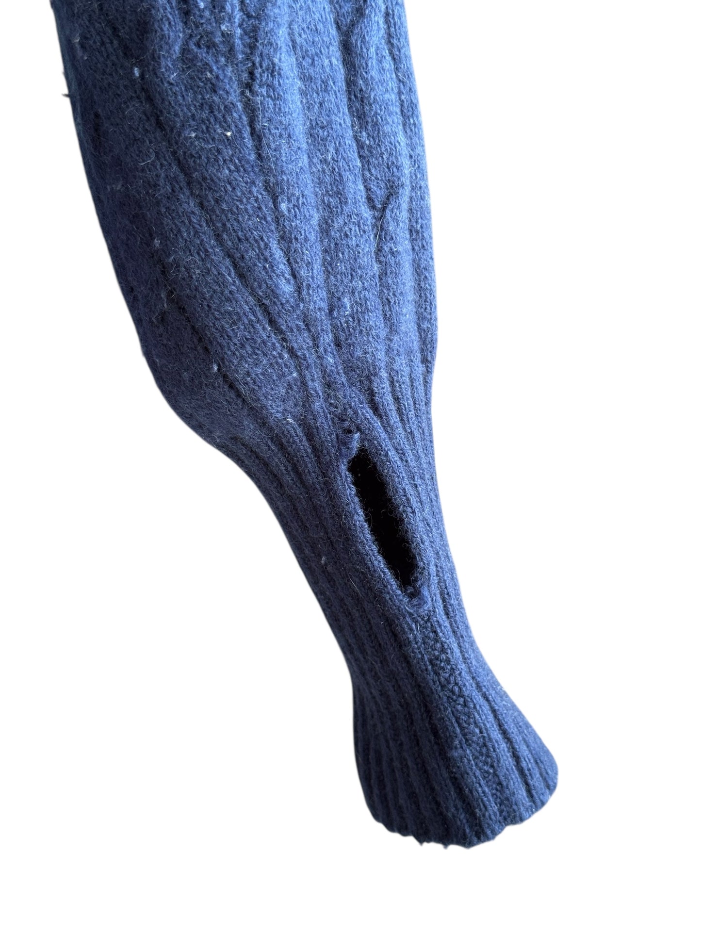 Men’s N. Peal Cashmere Cardigan Navy Blue Cable Knit Size Large AW19