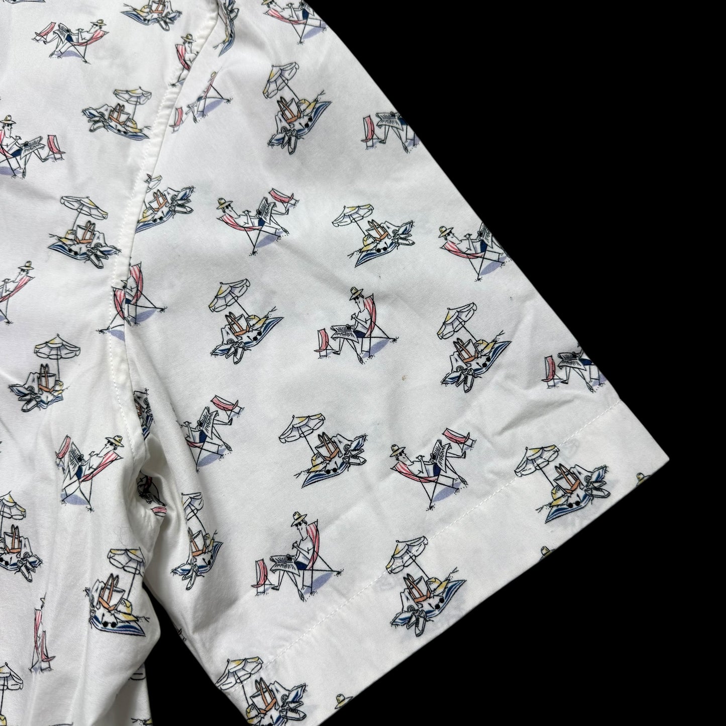 Men’s Sunspel X Sorimachi Print Summer Shirt XXL Camp Collar