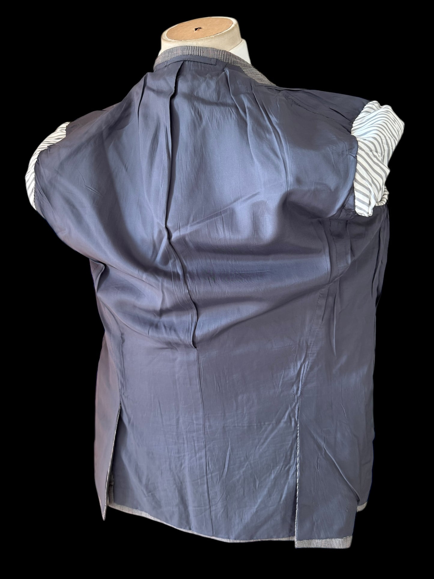 Bespoke Hackett Double Breasted Jacket 42S POW Check Grey
