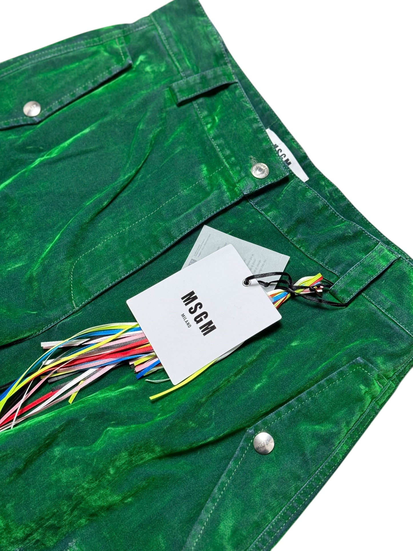 BNWT Women’s MSGM Cargo Utility Trousers IT46 UK14 Green Velvet RRP £625