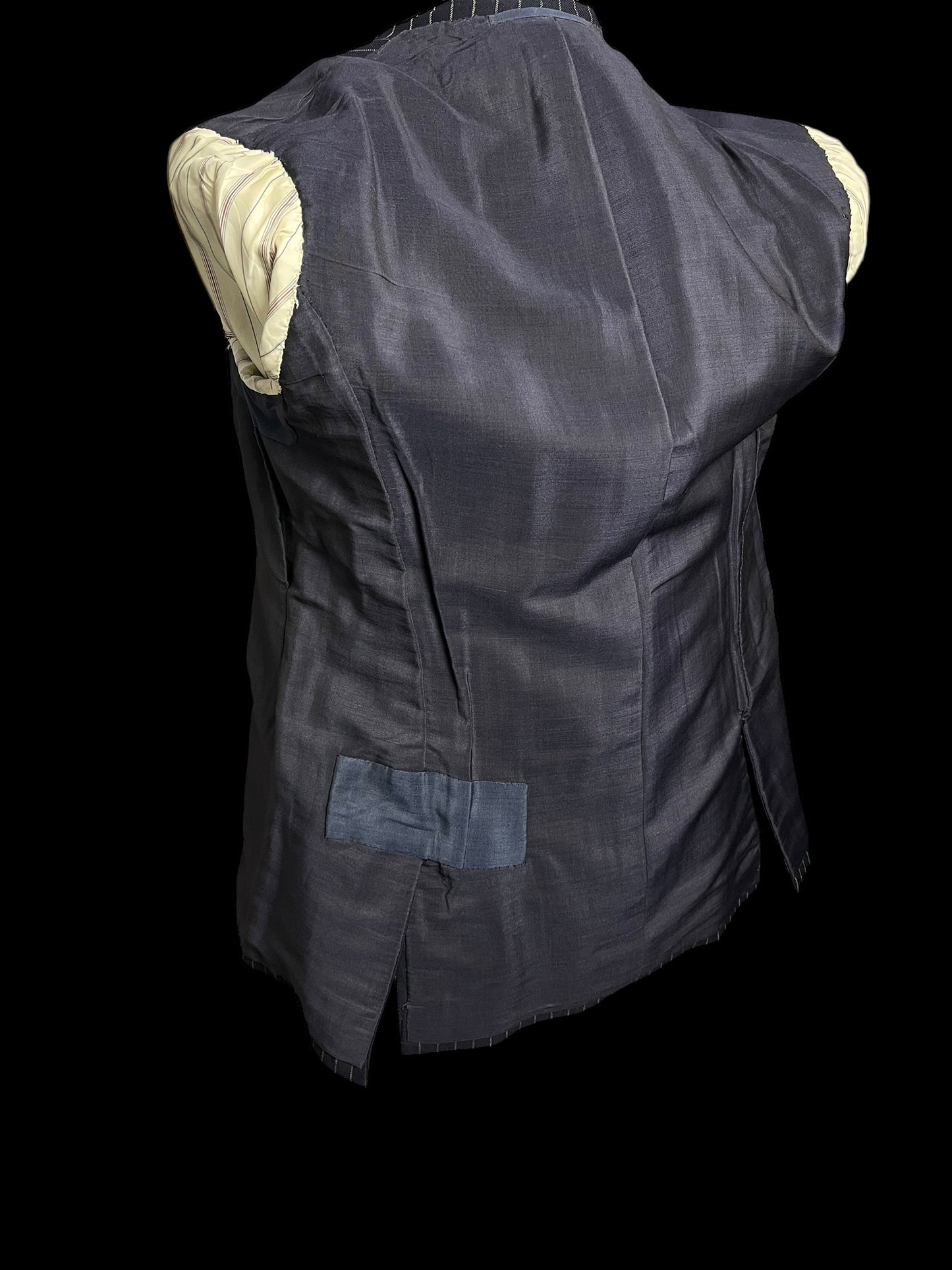 Bespoke Sandon & Co Savile Row 3pc Suit 40R / W34” Navy Chalkstripe 1960’s