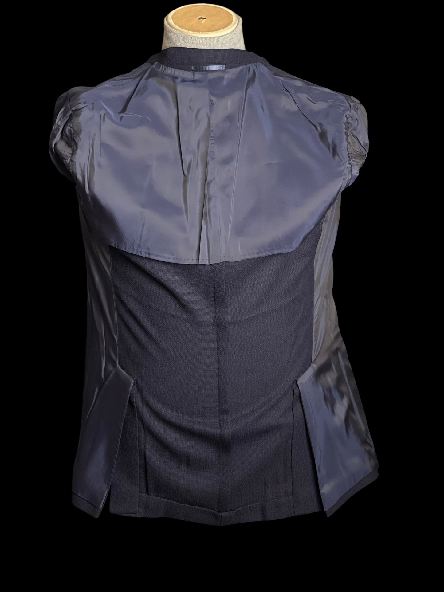 Natalino Double Breasted Sport Jacket 38R Mock Leno Hopsack Wool Navy