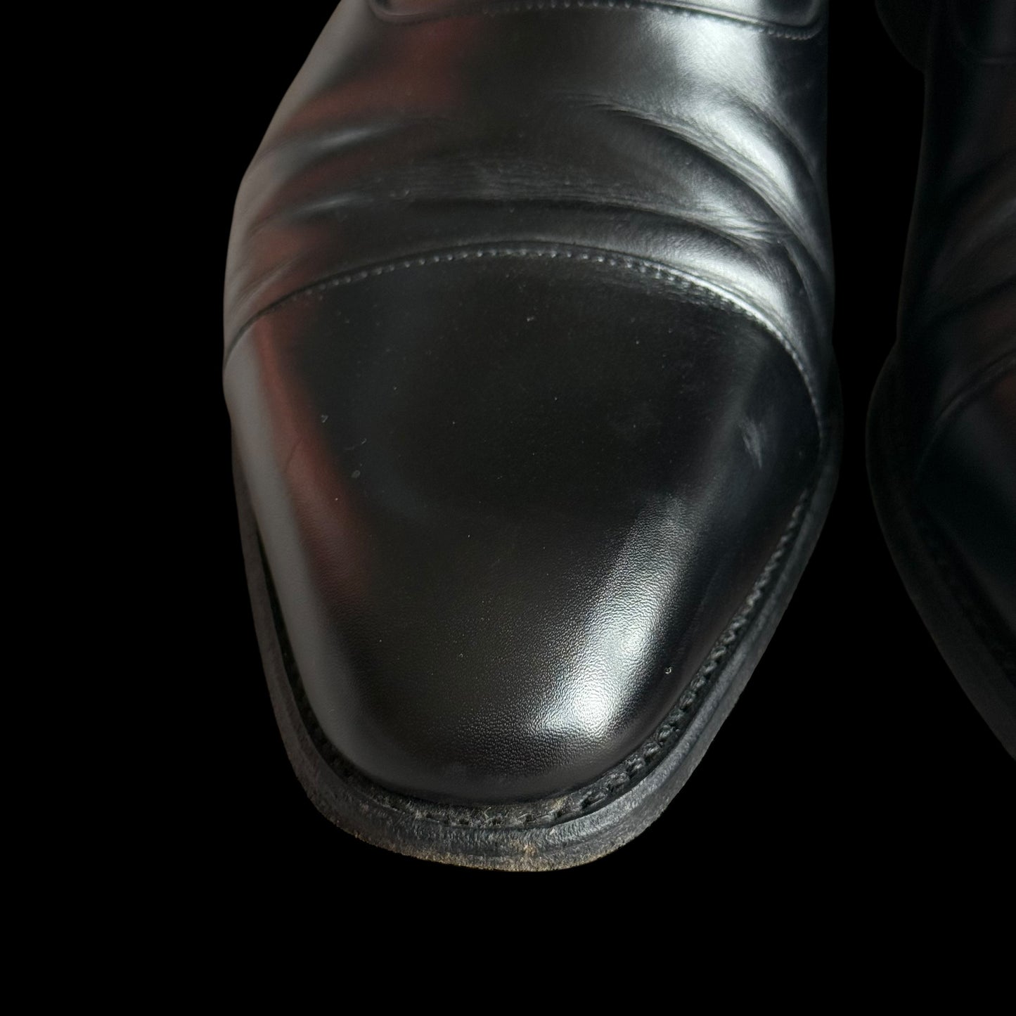 Men’s Herring By Carlos Santos Ankle Boots UK 10 E Cap Toe Black Goodyear Welted