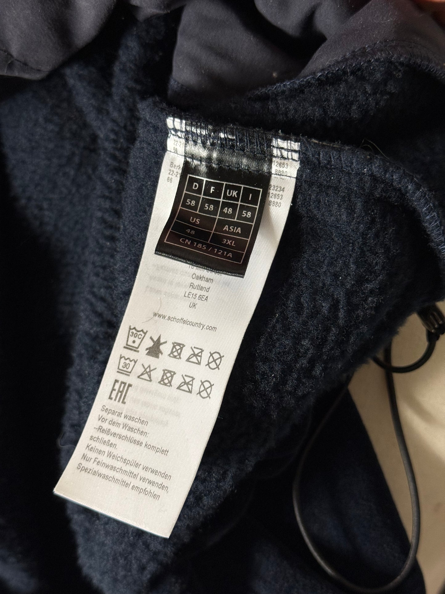 Men’s Schoffel Berkeley 1/4 Zip Fleece Navy Blue Size 48”