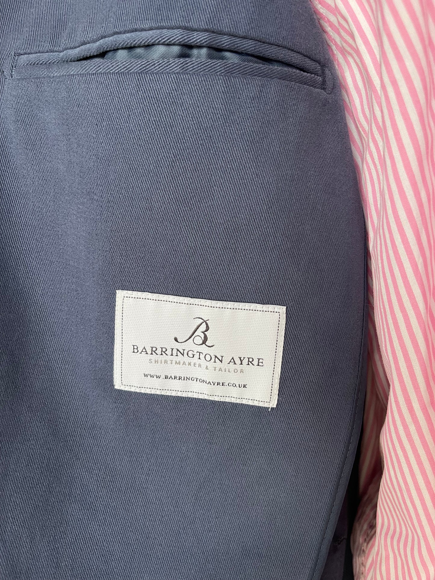 Bespoke Barrington & Ayre Sport Coat 38R Holland Sherry Soft Cotton Blue RRP£795