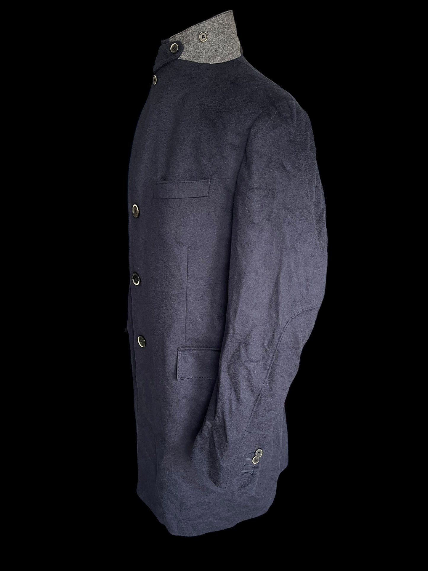 Corneliani Overcoat 54R / UK44 Navy Bib Front Extrafine Wool