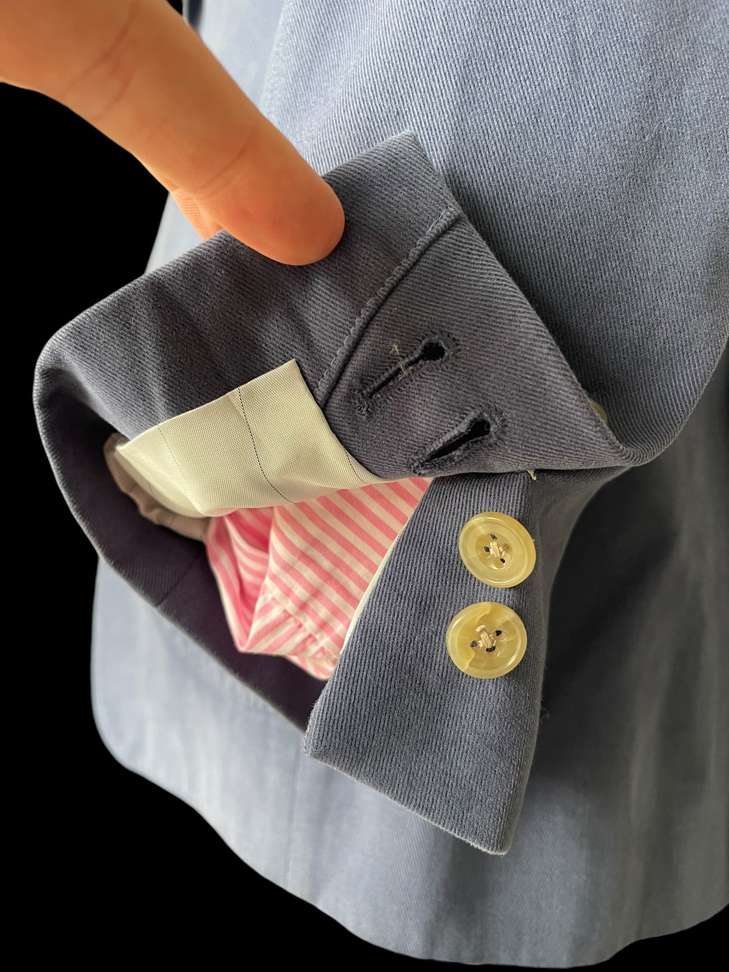 Bespoke Barrington & Ayre Sport Coat 38R Holland Sherry Soft Cotton Blue RRP£795
