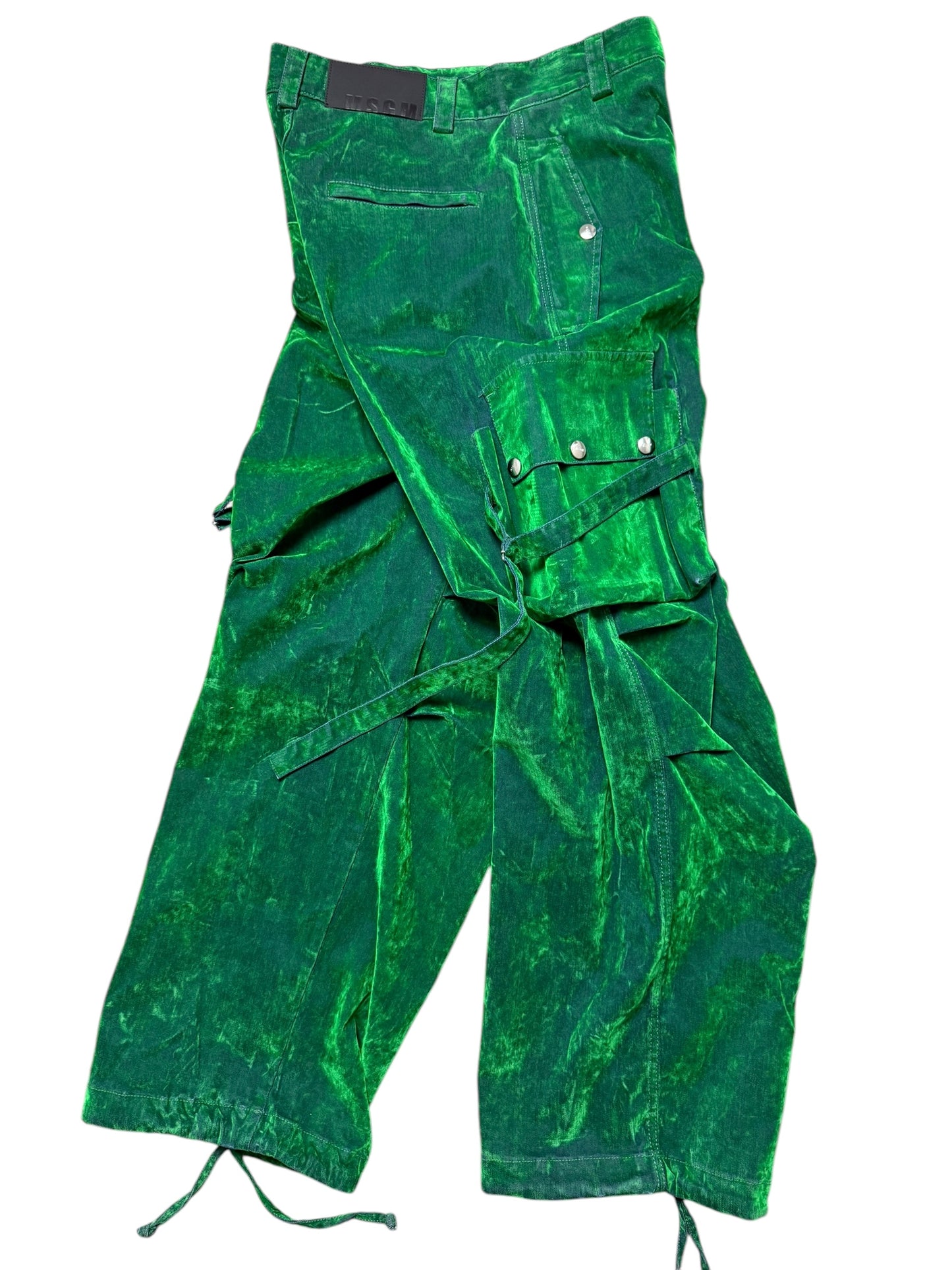 BNWT Women’s MSGM Cargo Utility Trousers IT46 UK14 Green Velvet RRP £625