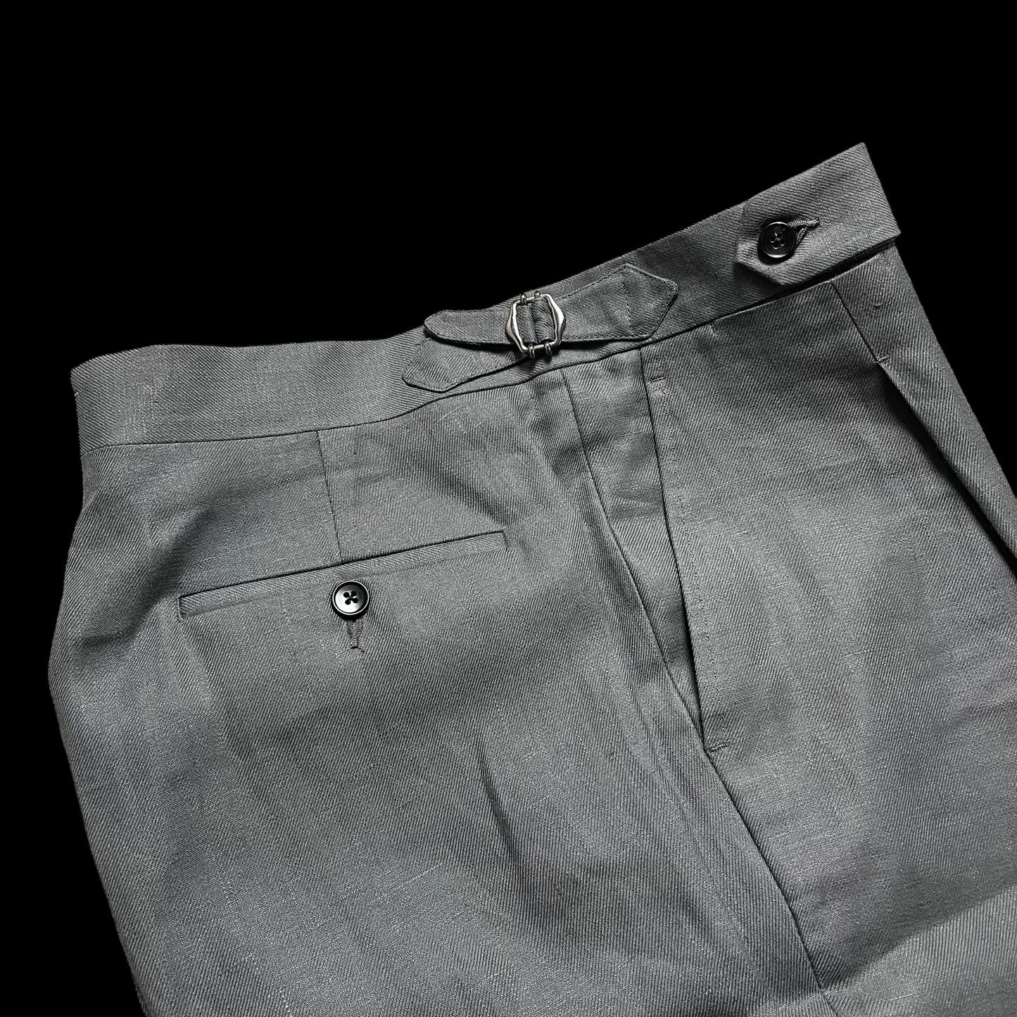 Natalino Single Pleat Front Linen Trousers 32L Grey