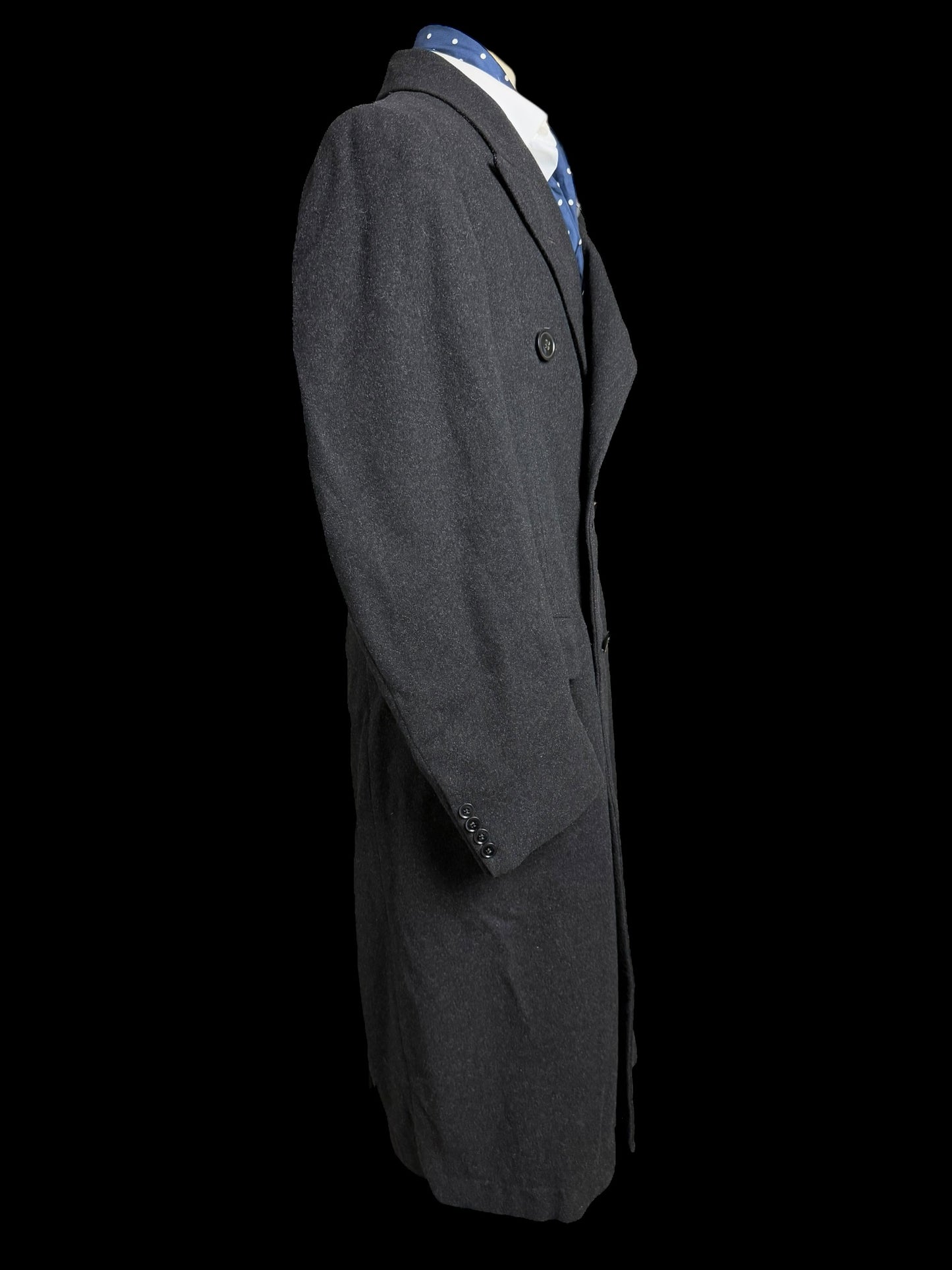 VTG Men’s Bespoke Double Breasted Overcoat 39/40” Grey