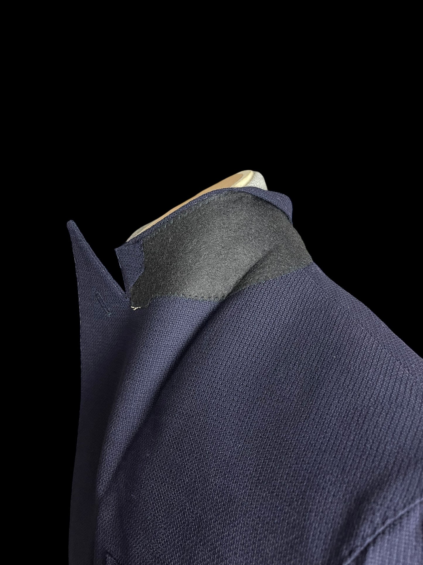 Natalino Double Breasted Sport Jacket 38R Mock Leno Hopsack Wool Navy