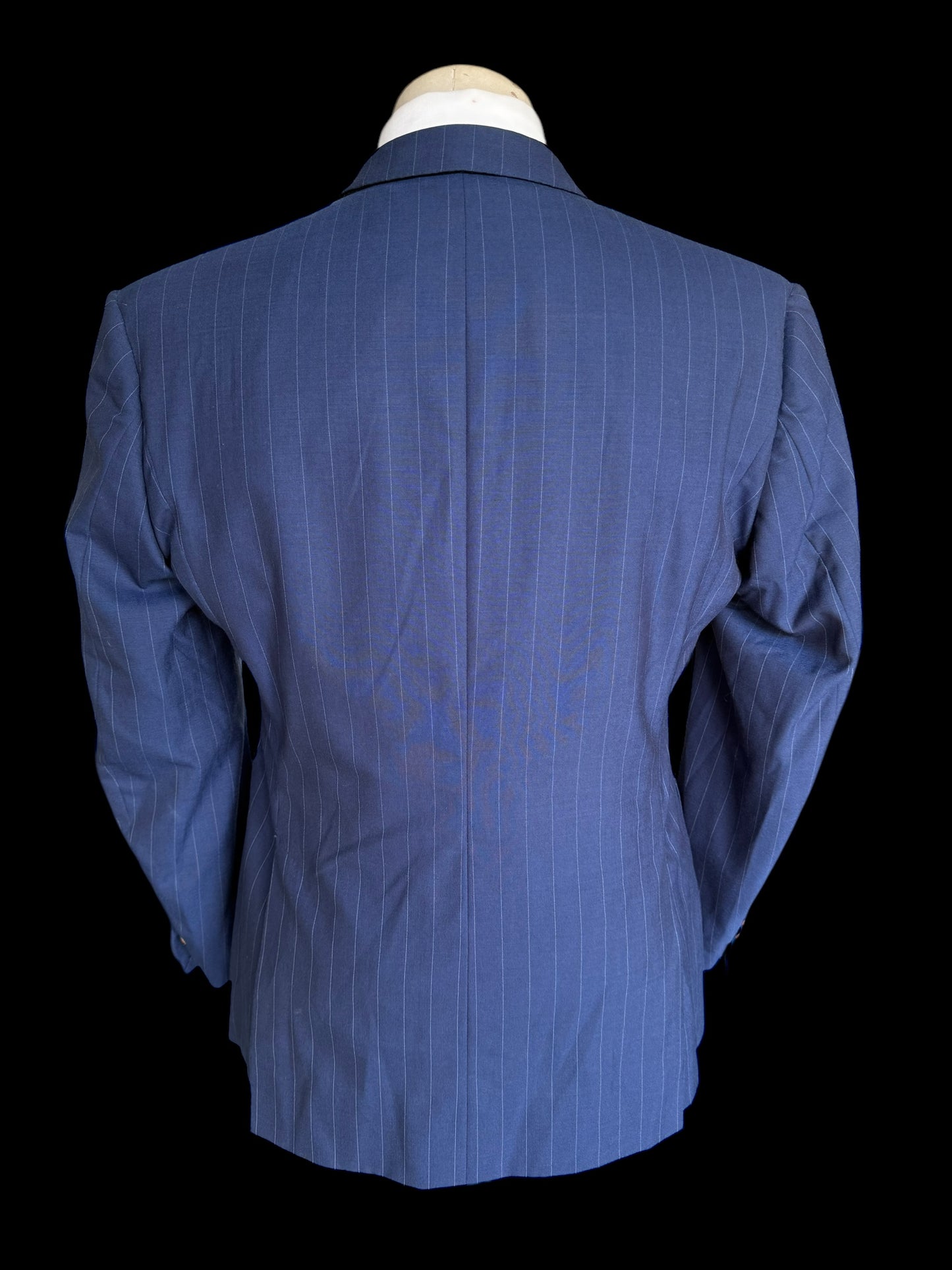 Bespoke Kent & Haste Double Breasted Navy Blazer 40S Pinstripe Savile Row