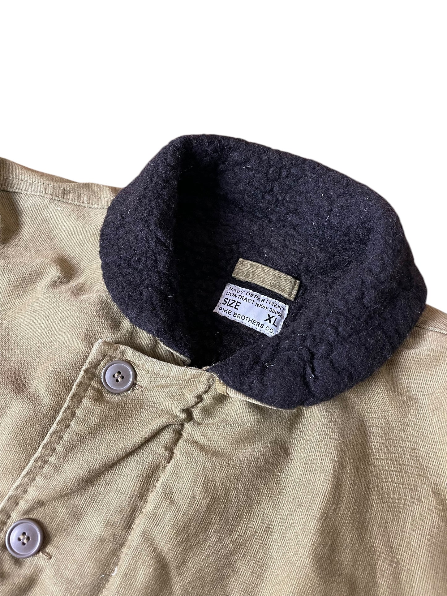 PIKE BROTHERS N-1 Deck Jacket XL Moss Green Military Wool Lined