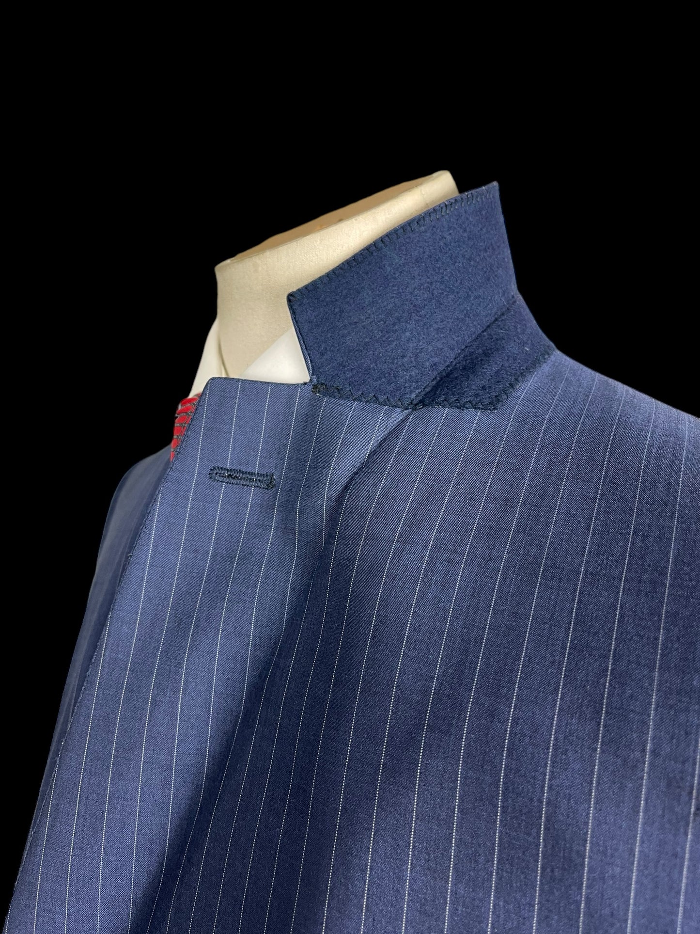 Jasper Littman Savile Row Summer Suit 42R / W36 Ultra Tropical Wool 6oz Pinstrip