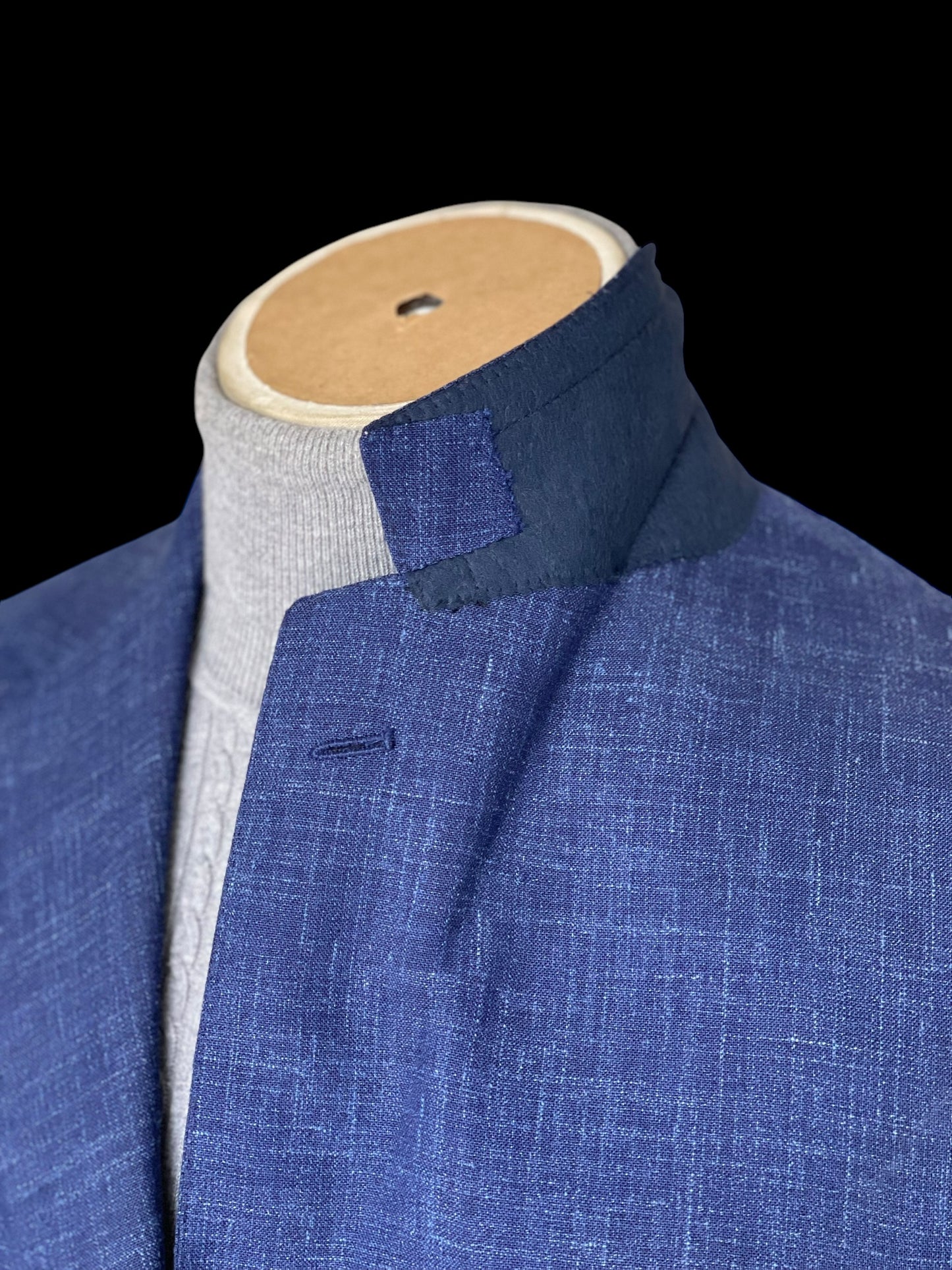 Sartorio Napoli By Kiton Sport Coat 40/41S Blue Wool Silk Linen