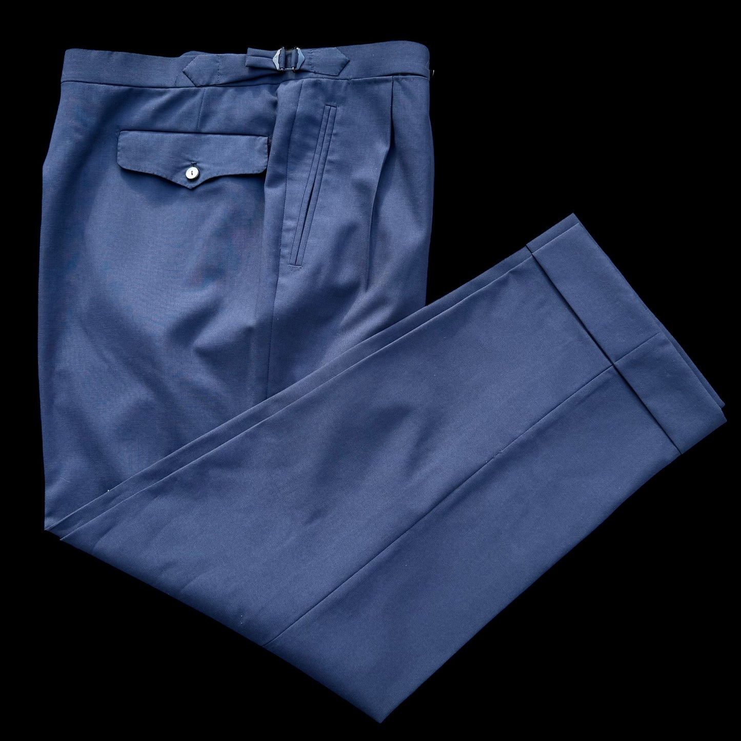 Bespoke Kent & Haste Savile Row Navy Suit Trousers W36” Lightweight Wool