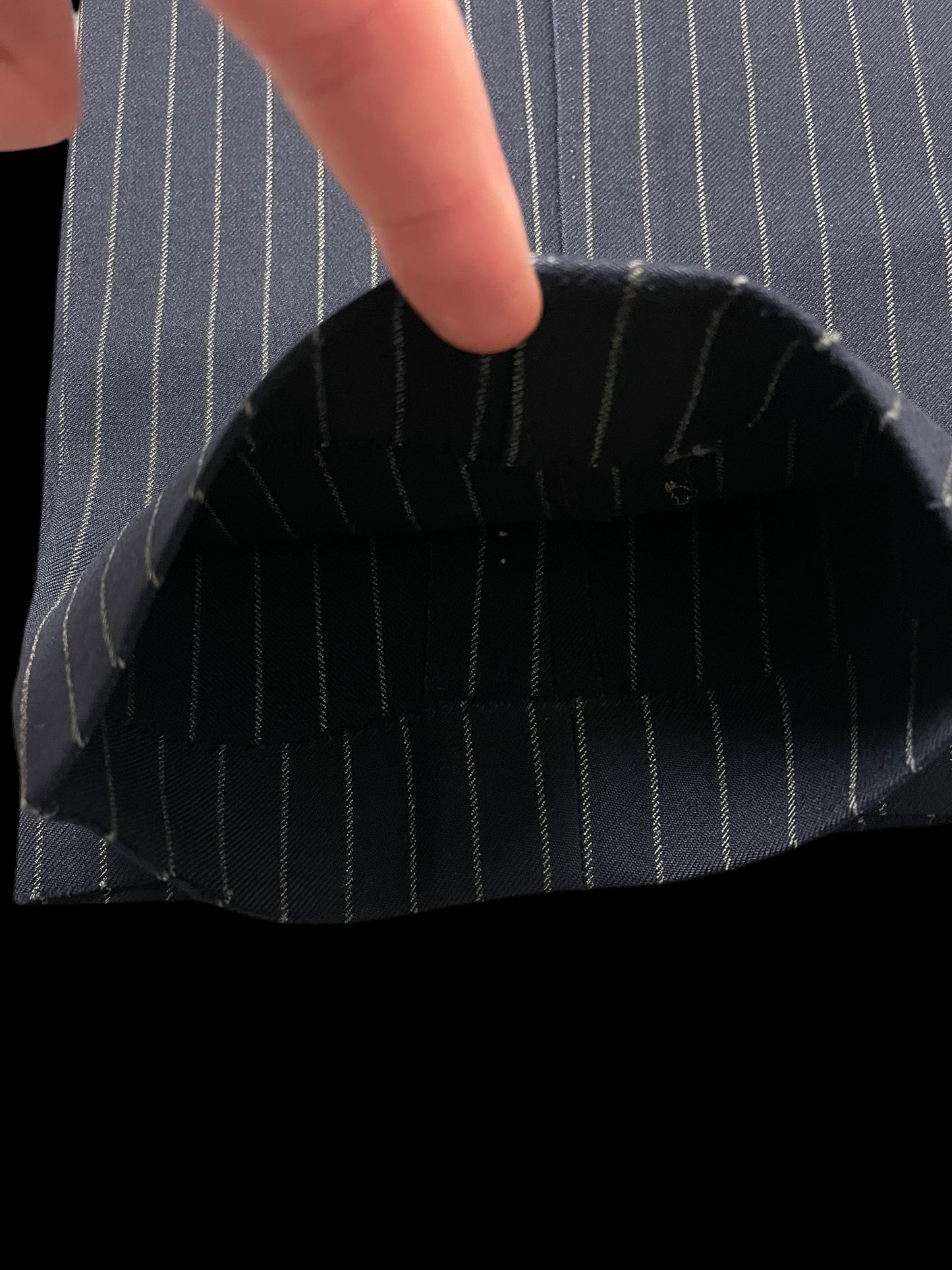 Bespoke Sandon & Co Savile Row 3pc Suit 40R / W34” Navy Chalkstripe 1960’s