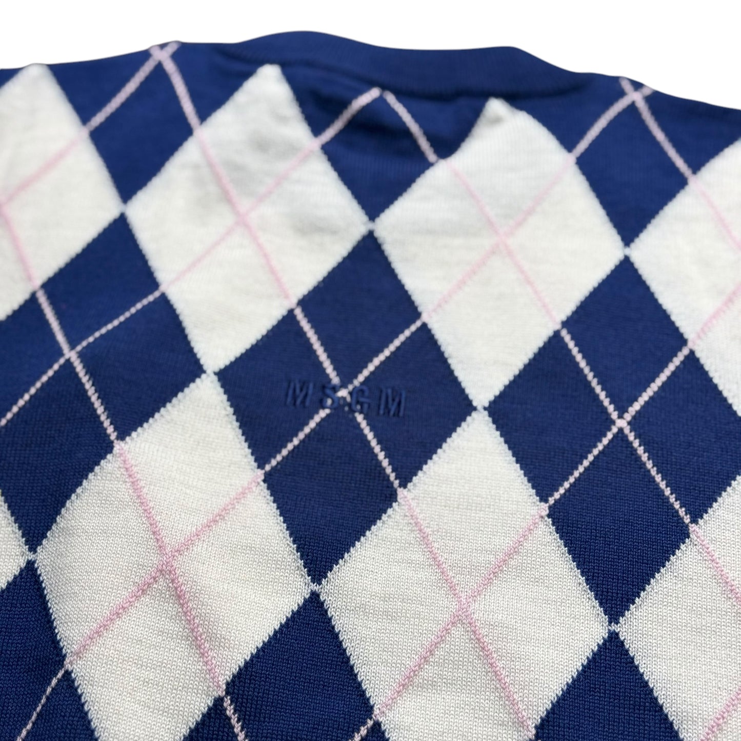 BNWT Women’s MSGM Argyle Knit Sweater Virgin Wool RRP £345