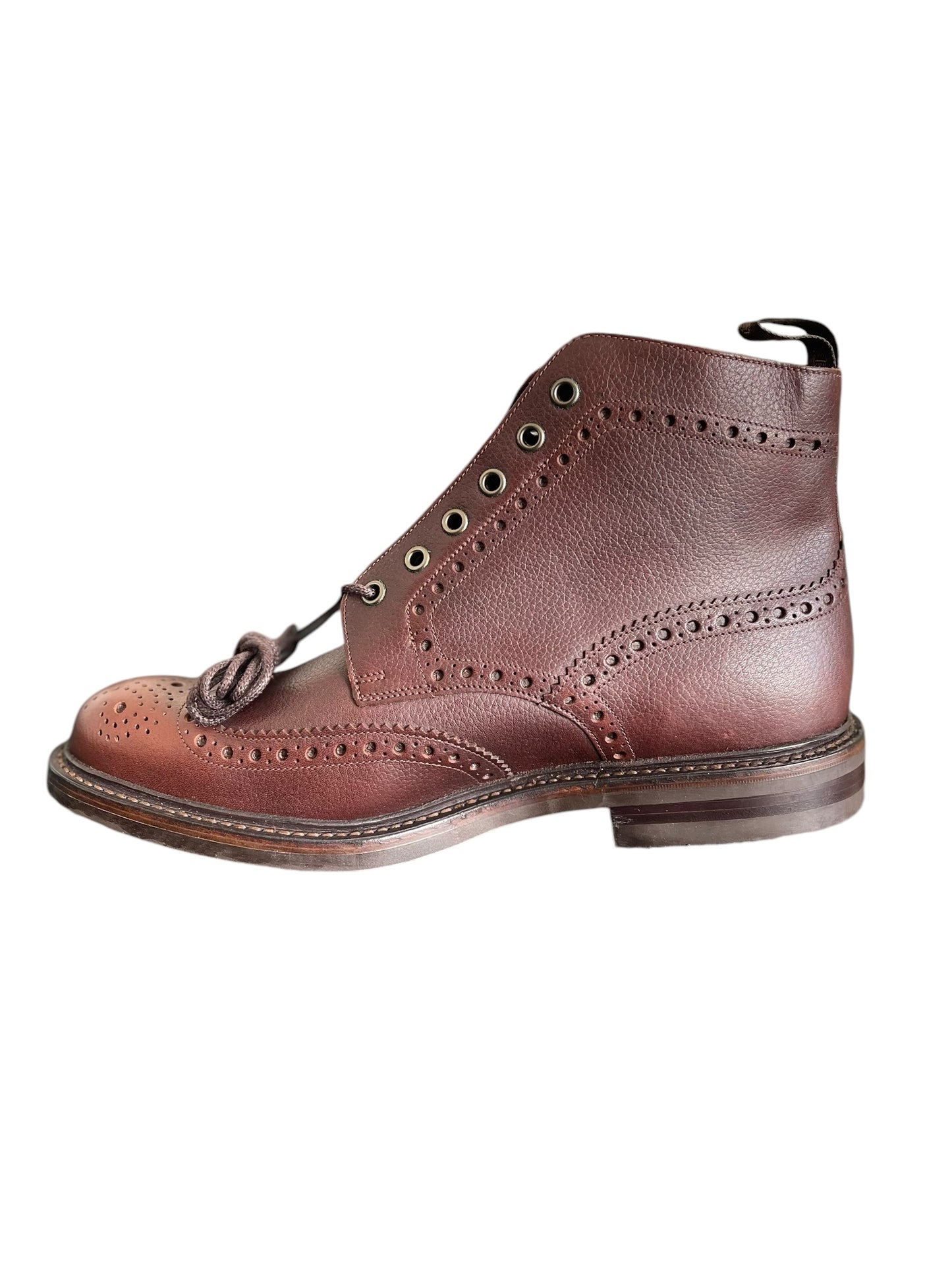 BNWB Loake Bedale Mahogany Boots UK 9G Grain Calf Leather Goodyear Welted